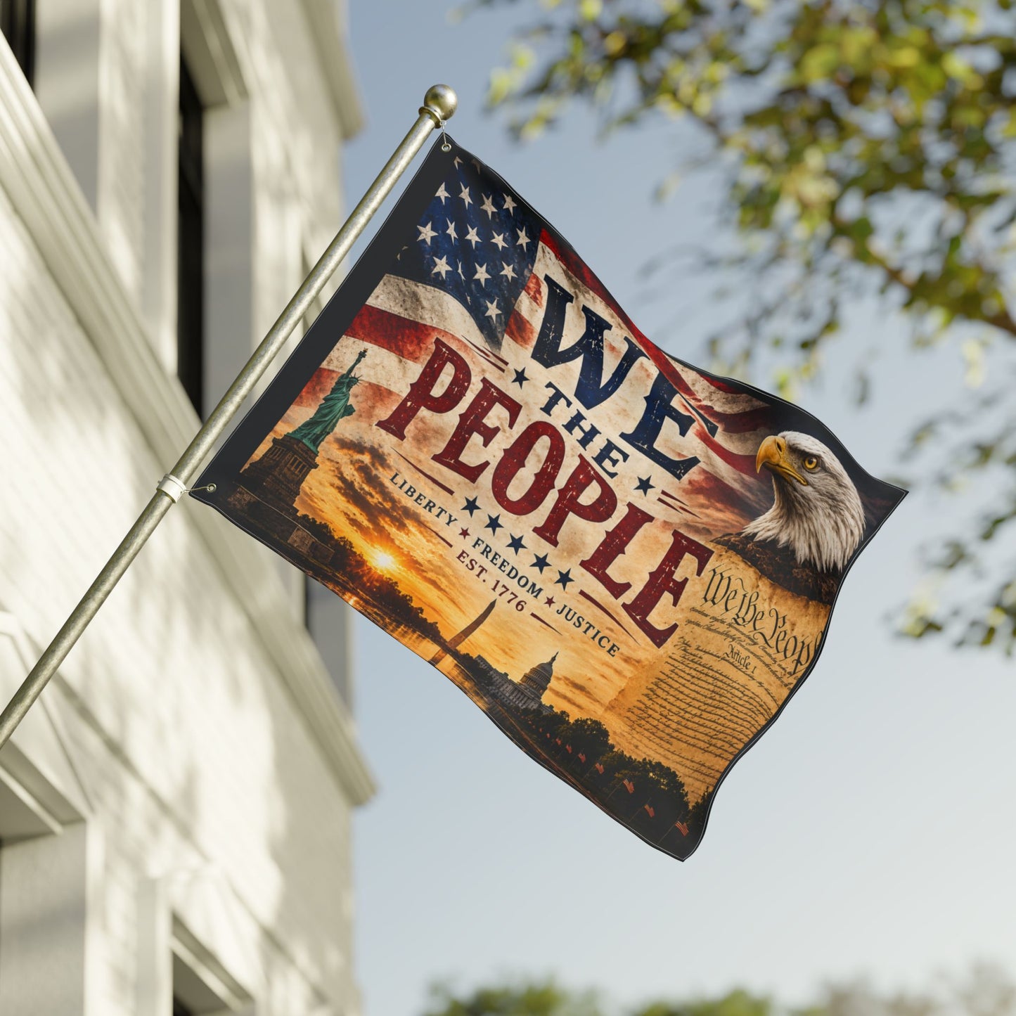 We The People Double-Sided Patriotic Flag