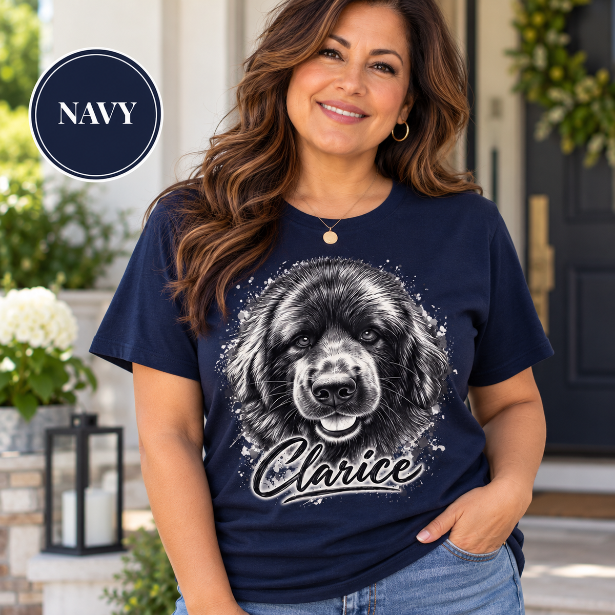 Custom Pet Portrait Shirt, Personalized Dog Shirt, Custom Dog Mom Gift, Pet Lover Gift, Pet Name Shirt, Custom Pet Photo T-Shirt