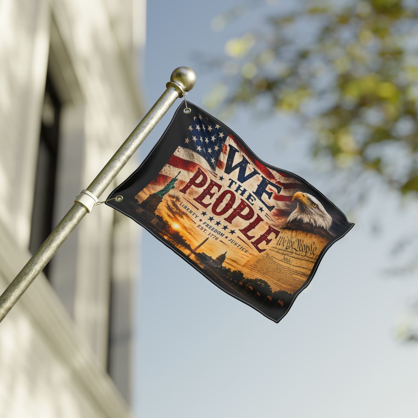 We The People Double-Sided Patriotic Flag