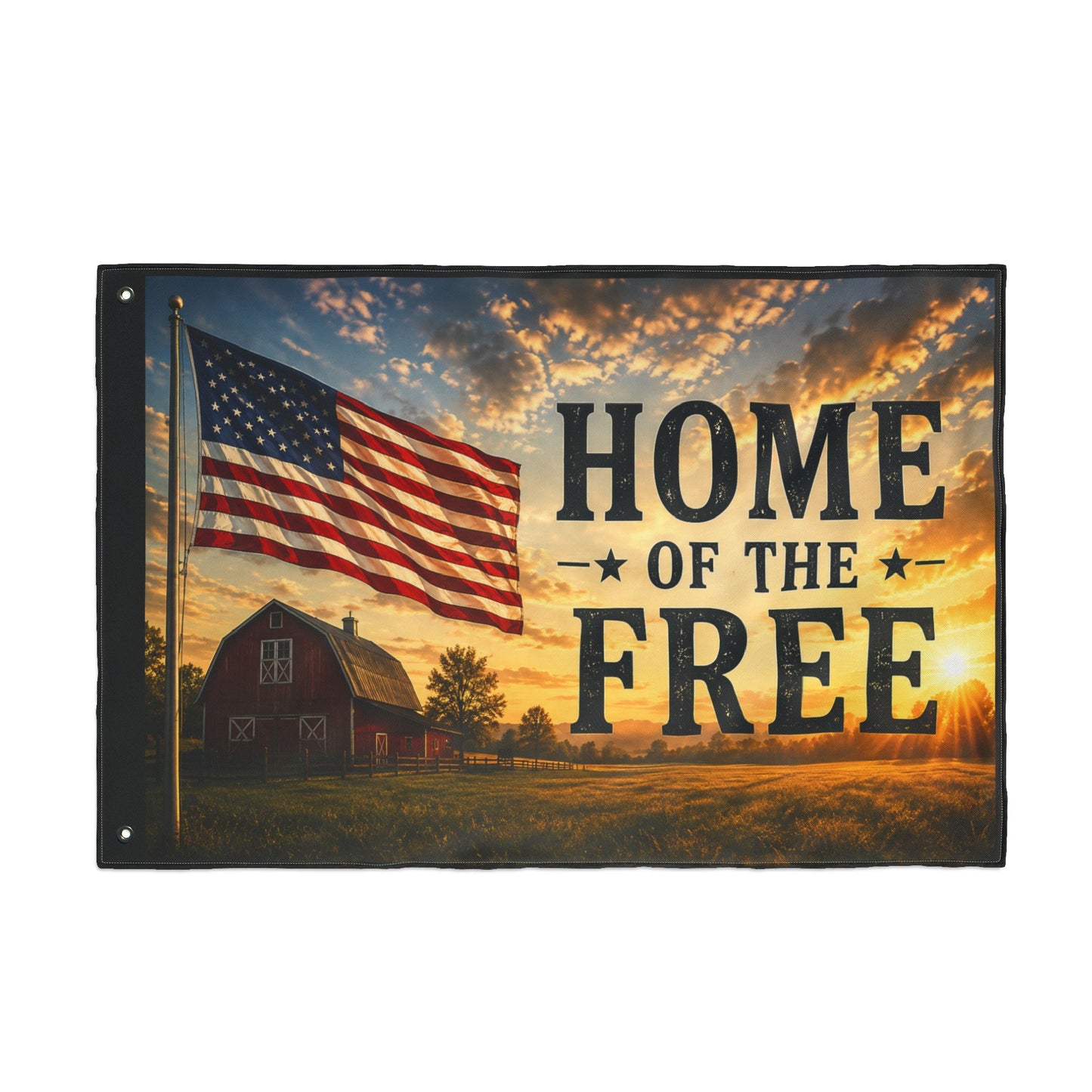 Patriotic "Home of the Free" Double-Sided Flag