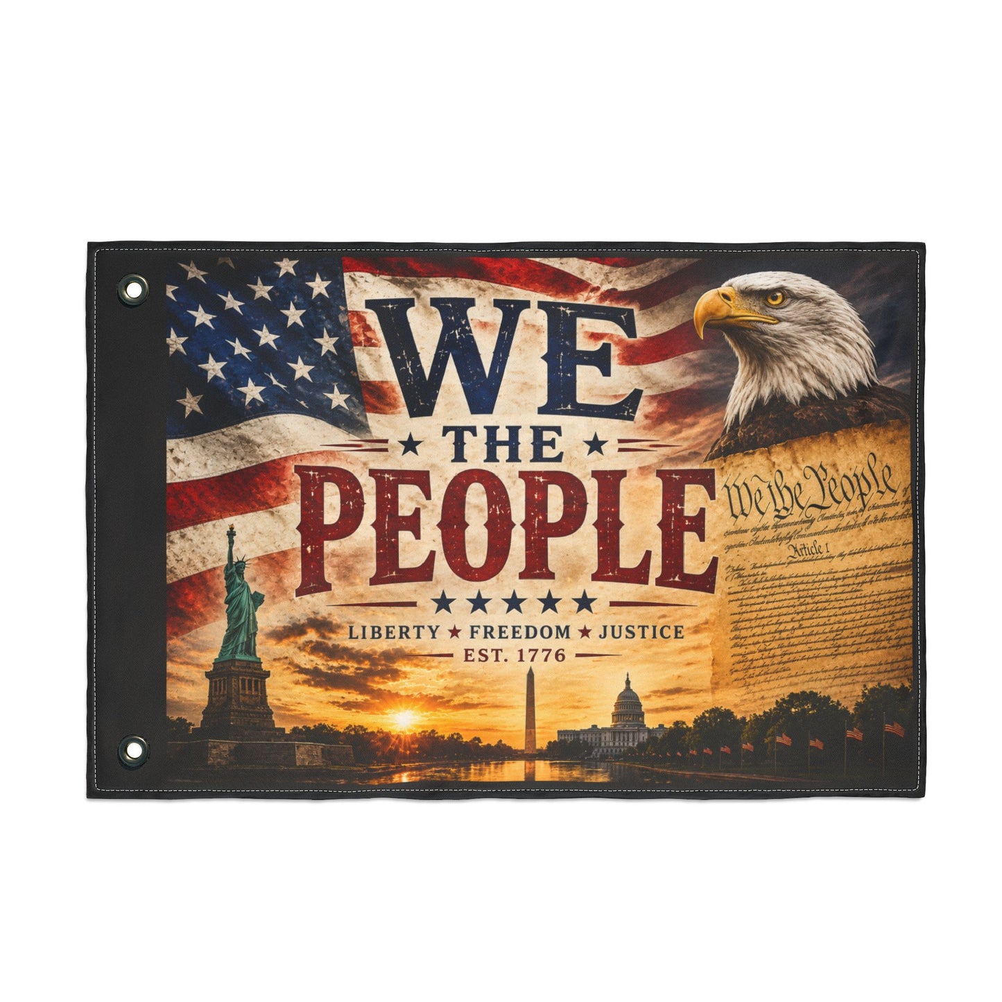 We The People Double-Sided Patriotic Flag