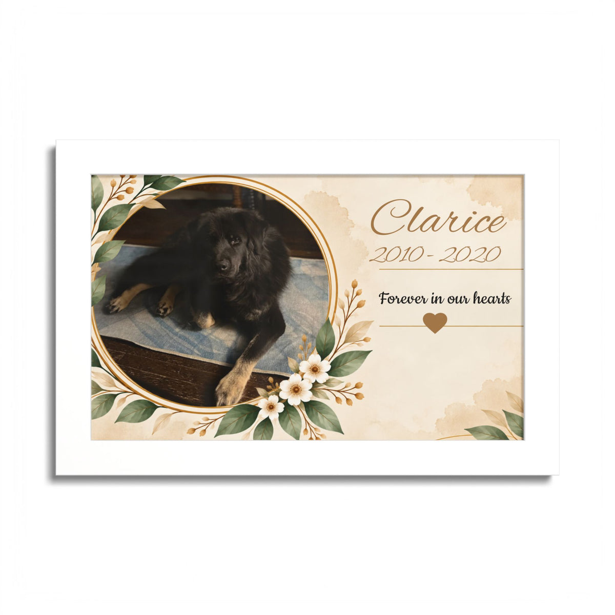 Personalized Pet Memorial Wall Art – Custom Dog or Cat Photo, Name & Dates, Pet Loss Remembrance Gift