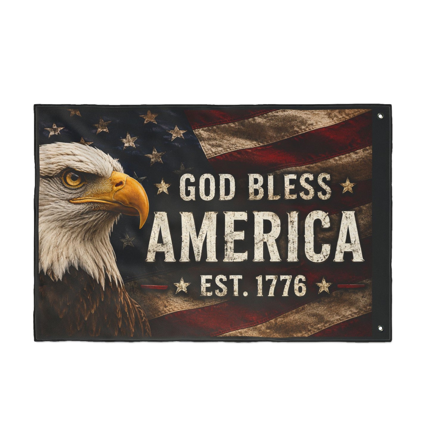 God Bless America Wall Flag – Est. 1776 Patriotic Eagle Flag