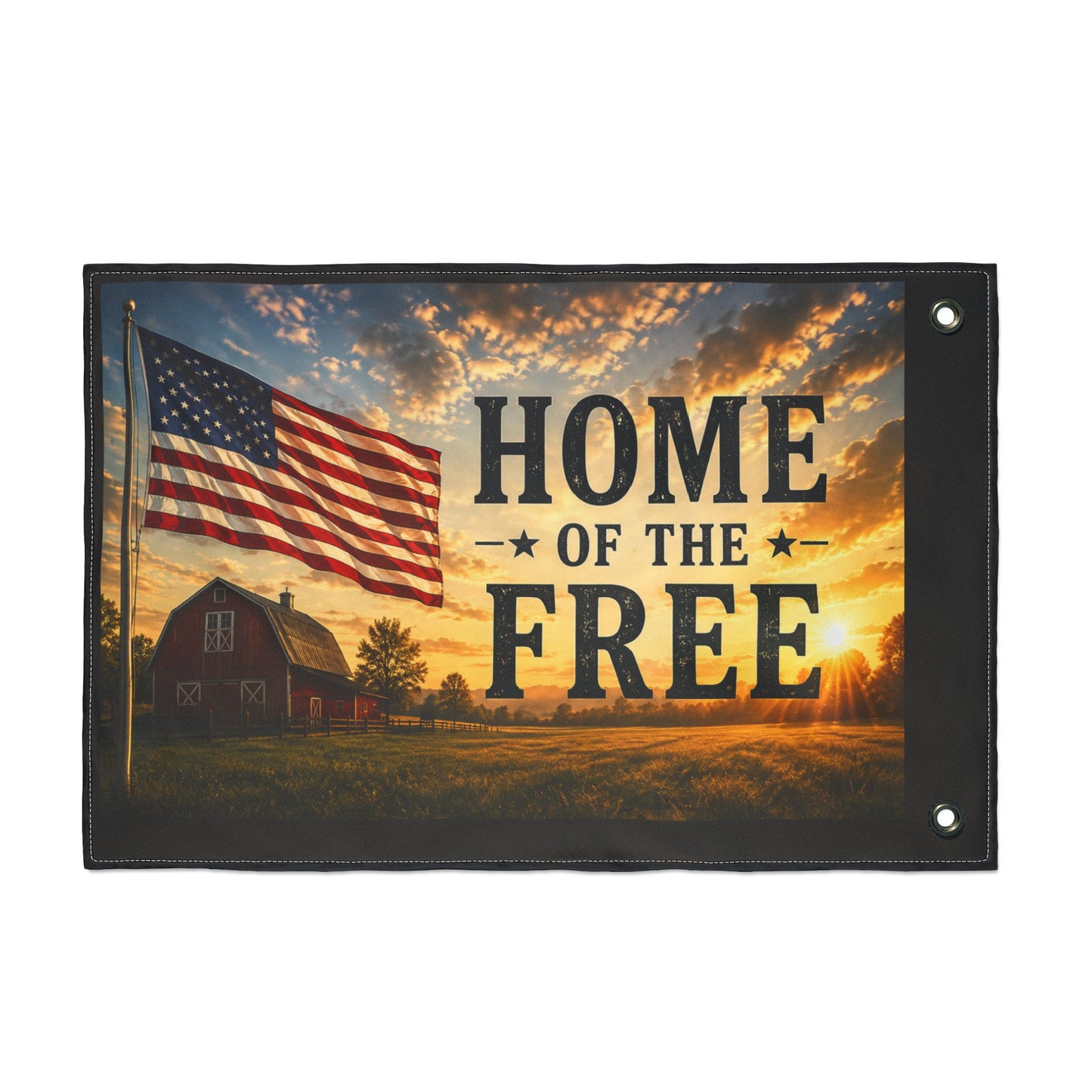 Patriotic "Home of the Free" Double-Sided Flag