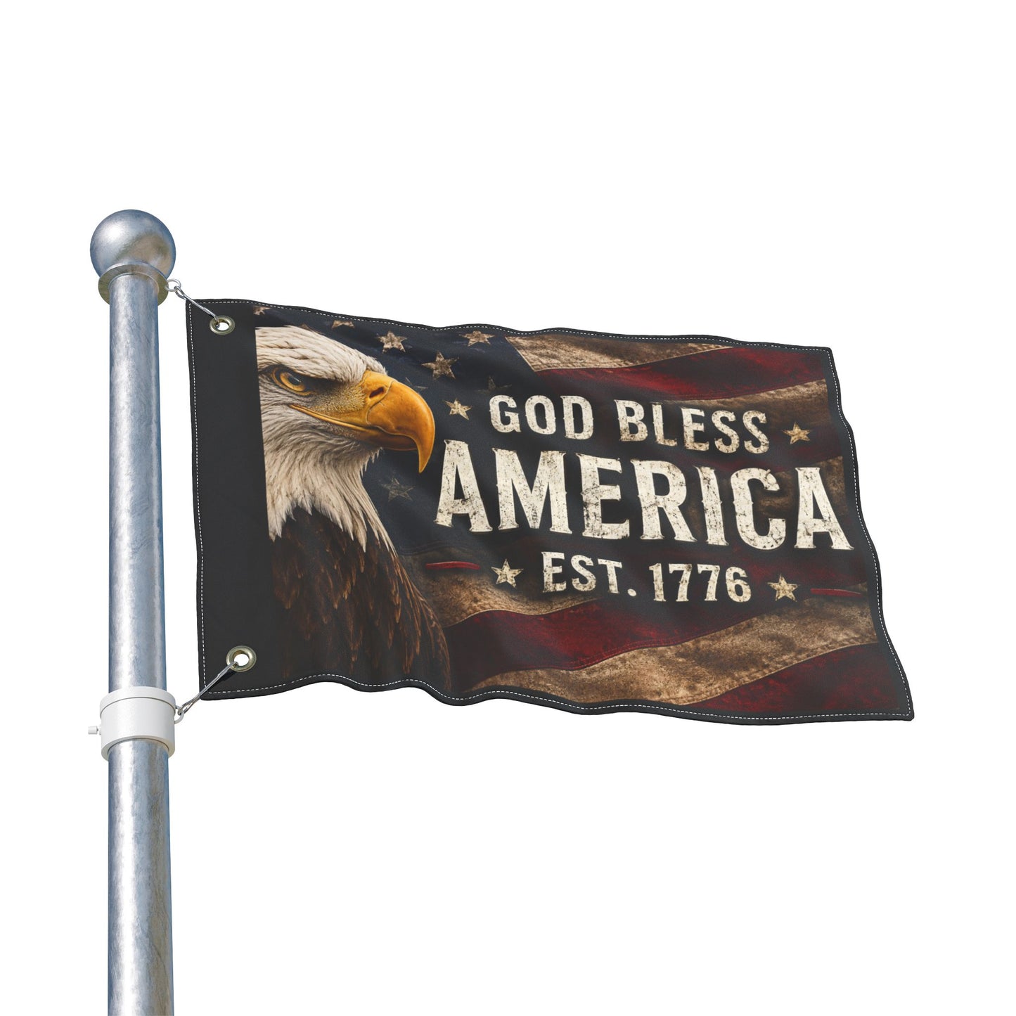 God Bless America Wall Flag – Est. 1776 Patriotic Eagle Flag
