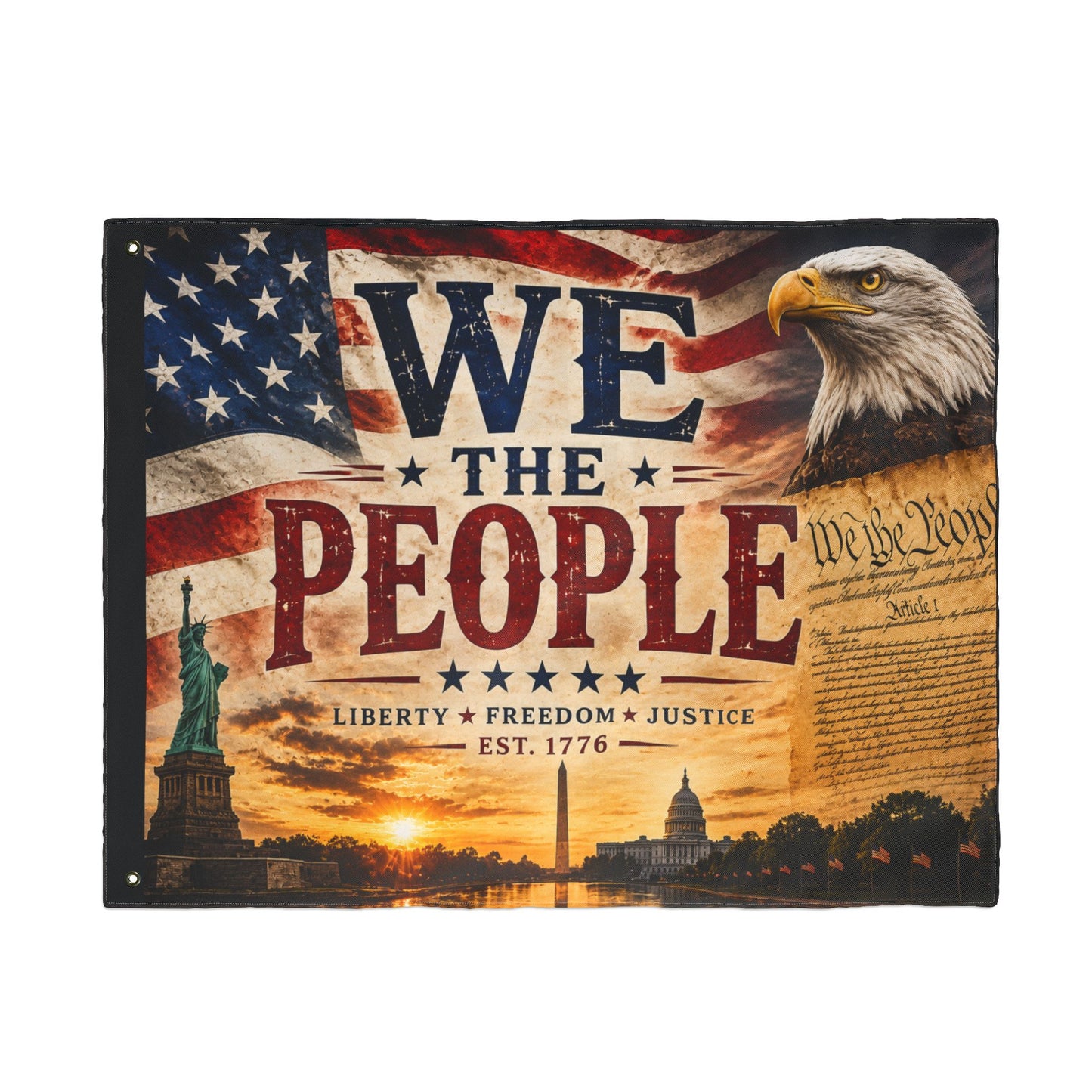 We The People Double-Sided Patriotic Flag