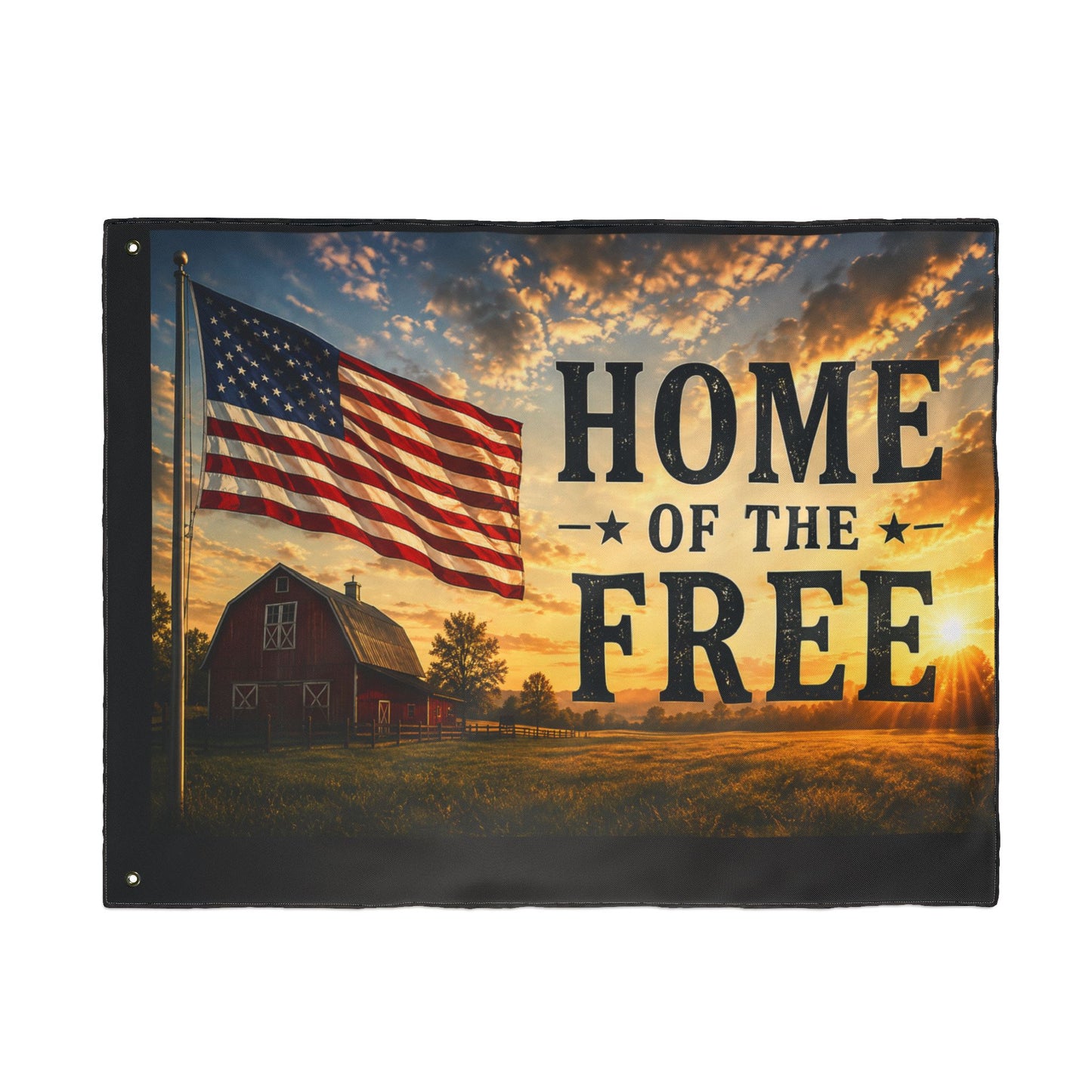 Patriotic "Home of the Free" Double-Sided Flag