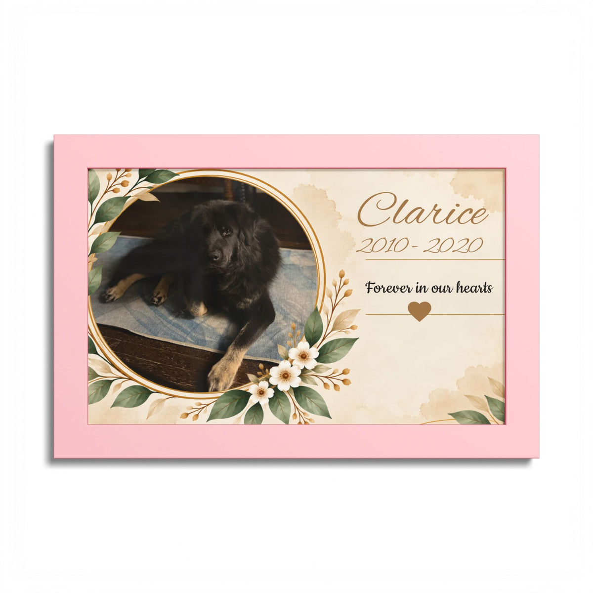 Personalized Pet Memorial Wall Art – Custom Dog or Cat Photo, Name & Dates, Pet Loss Remembrance Gift