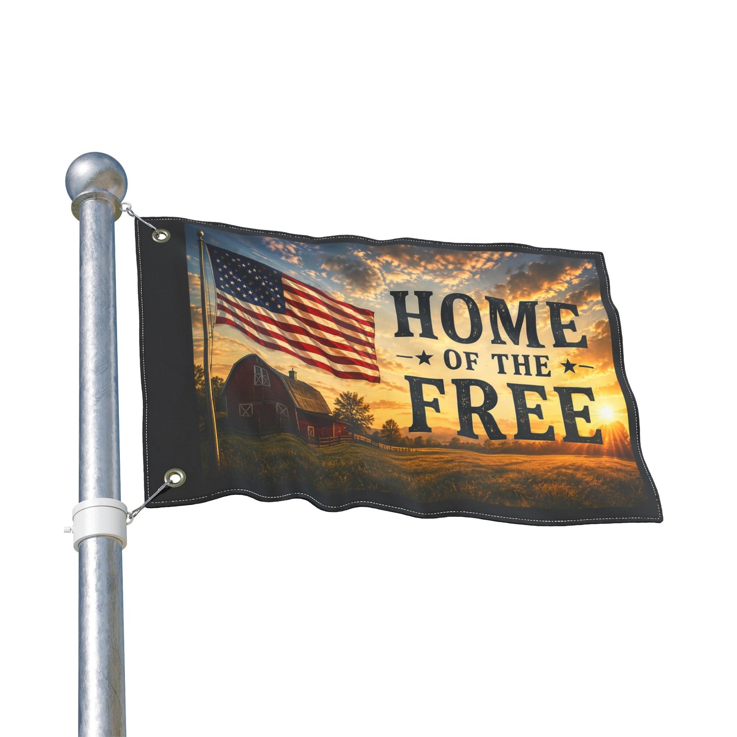 Patriotic "Home of the Free" Double-Sided Flag