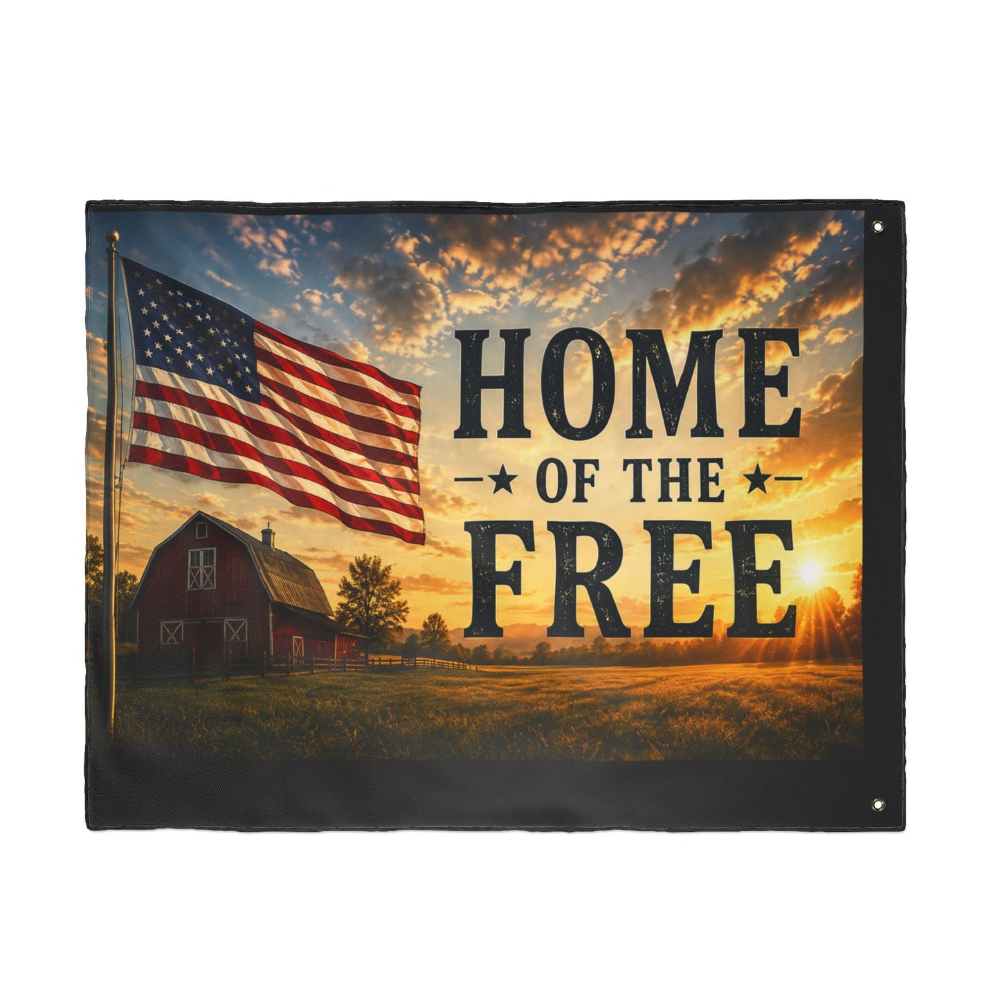 Patriotic "Home of the Free" Double-Sided Flag