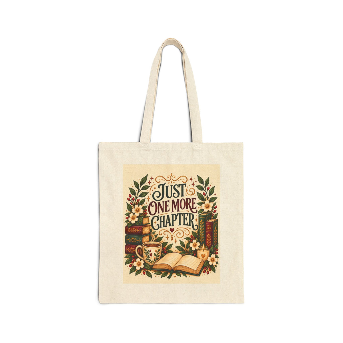 Just One More Chapter Tote Bag, Book Lover Gift, Bookish Tote, Reader Gift, Literary Gift, Bookworm Bag, Reading Gift