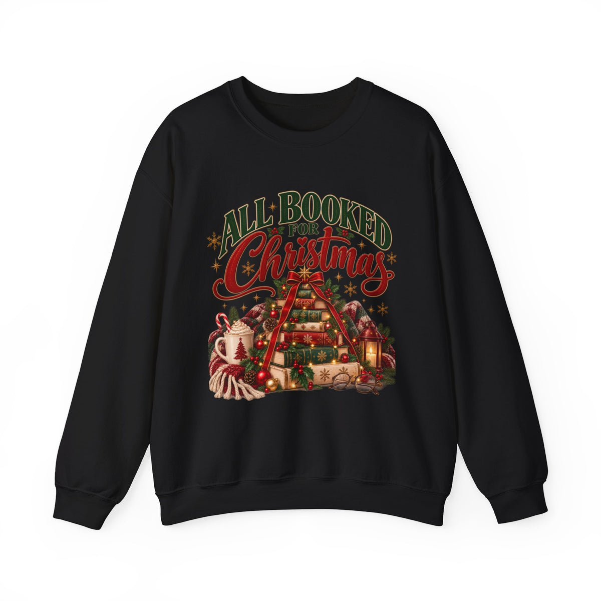 All Booked for Christmas Sweatshirt, Book Lover Christmas Sweatshirt, Bookish Christmas Gift, Reader Gift, Cozy Bookworm Pullover