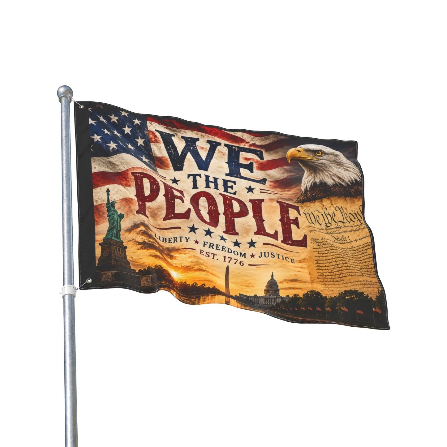 We The People Double-Sided Patriotic Flag