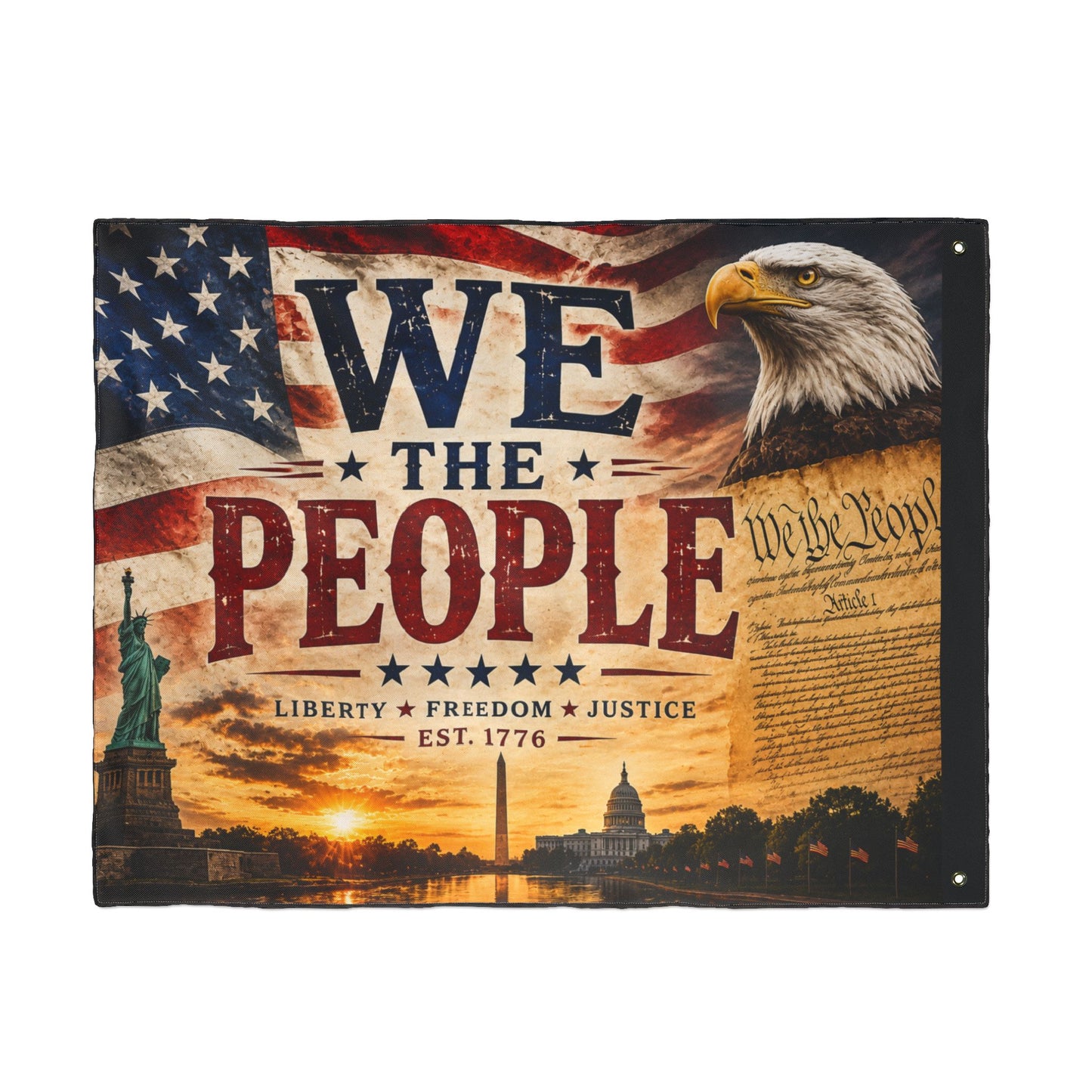 We The People Double-Sided Patriotic Flag