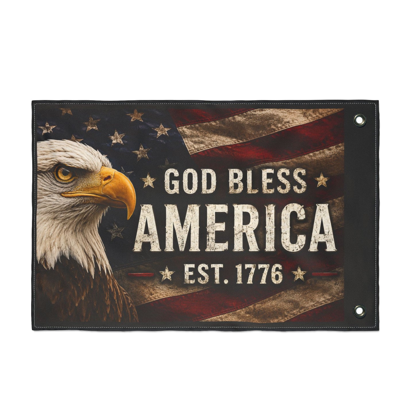 God Bless America Wall Flag – Est. 1776 Patriotic Eagle Flag