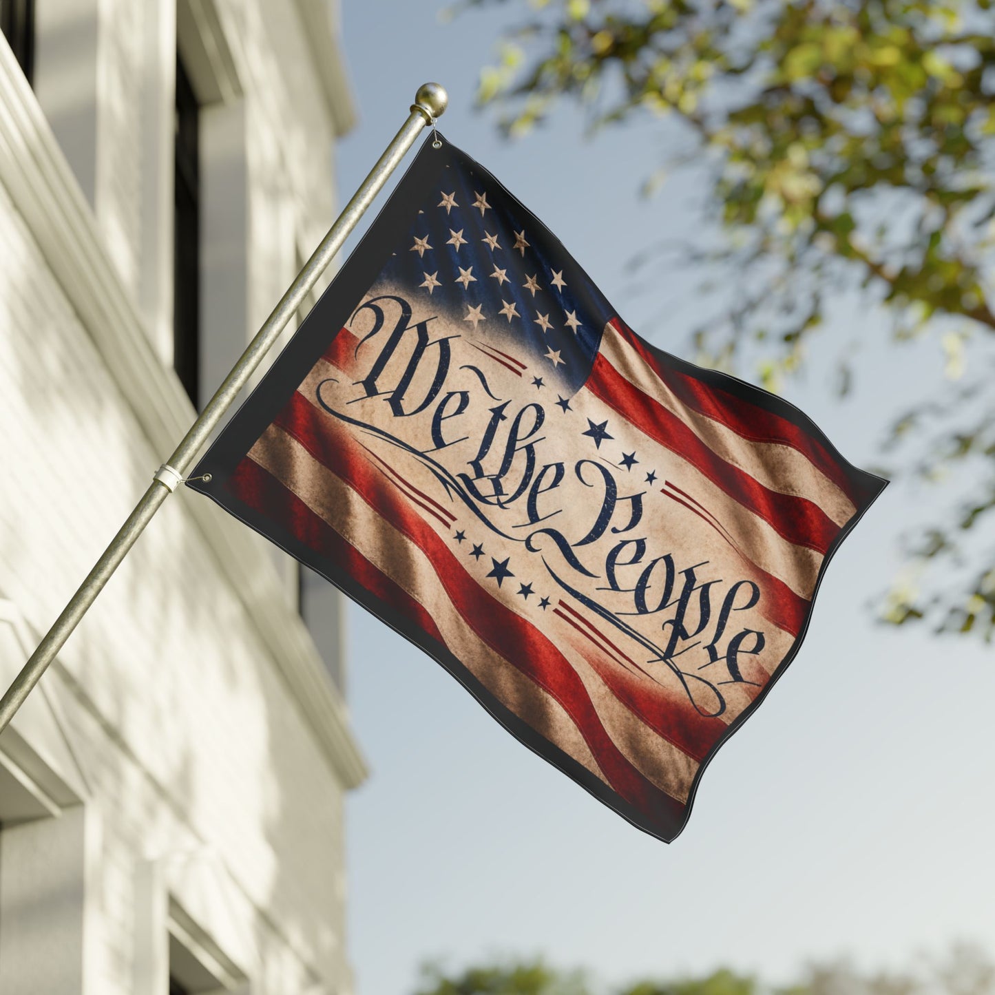 We the People American Flag - Double-Sided Patriotic Garden Flag