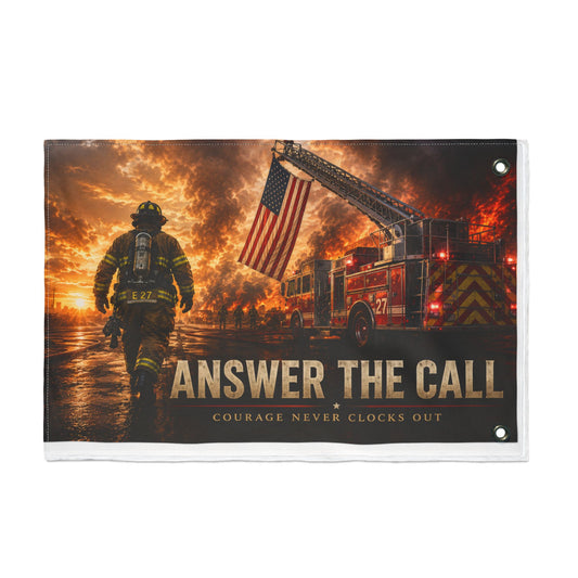 Firefighter Flag – “Answer The Call” Double-Sided Memorial Flag