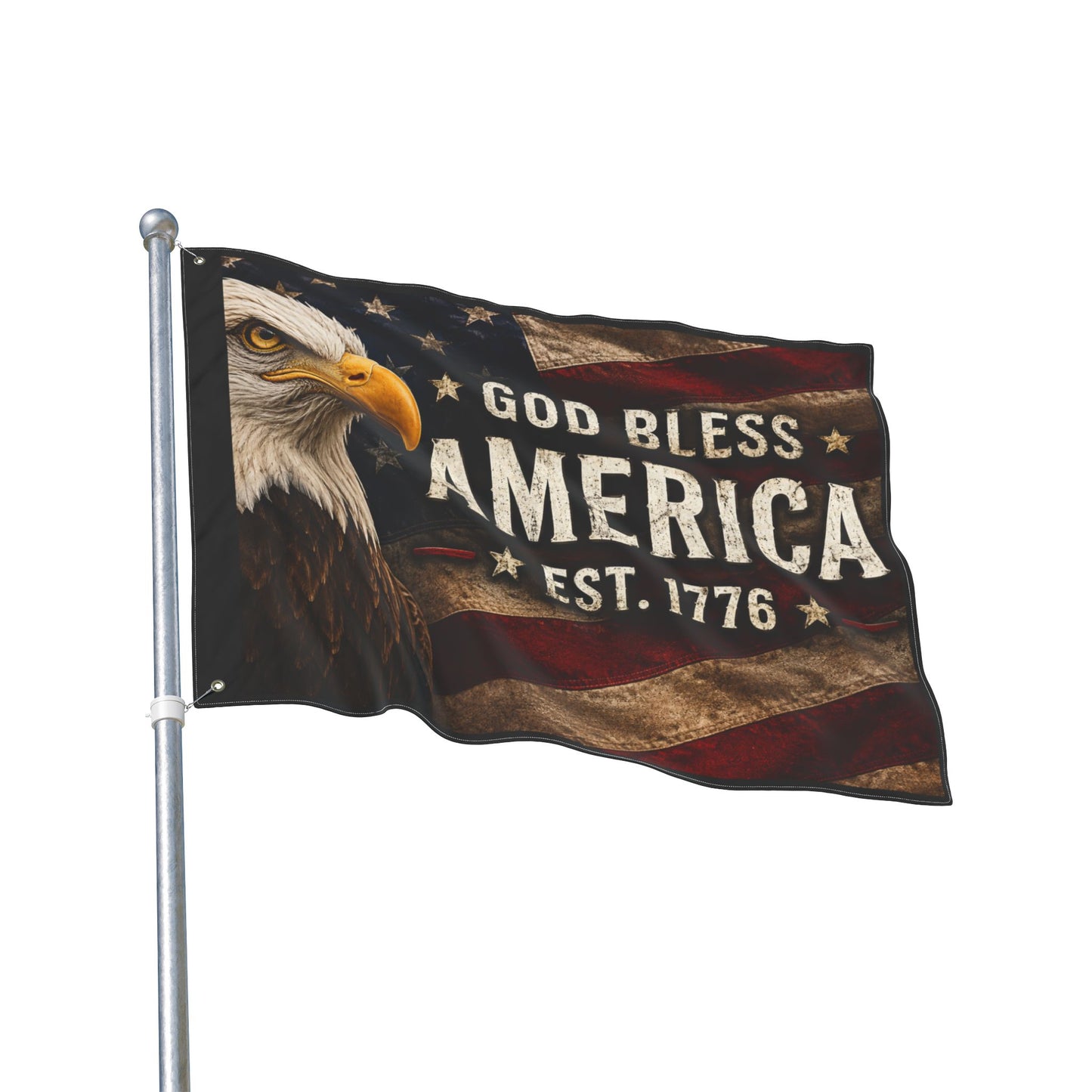 God Bless America Wall Flag – Est. 1776 Patriotic Eagle Flag