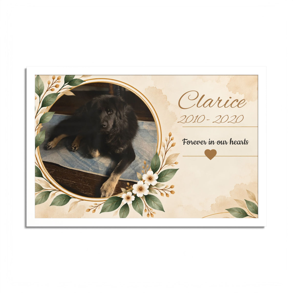 Personalized Pet Memorial Wall Art – Custom Dog or Cat Photo, Name & Dates, Pet Loss Remembrance Gift