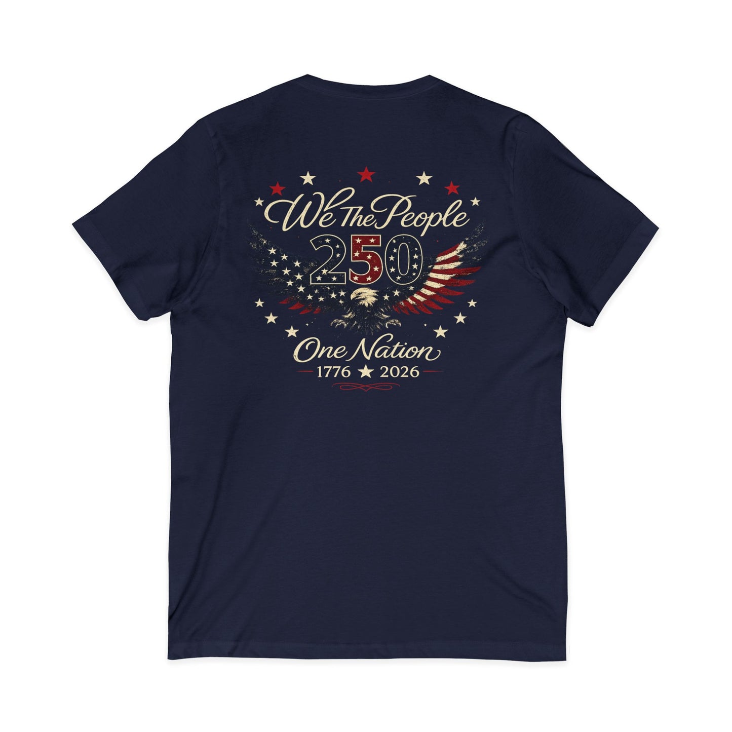 We The People 250 Anniversary V-Neck Tee — 1776–2026 Patriotic USA Celebration Shirt