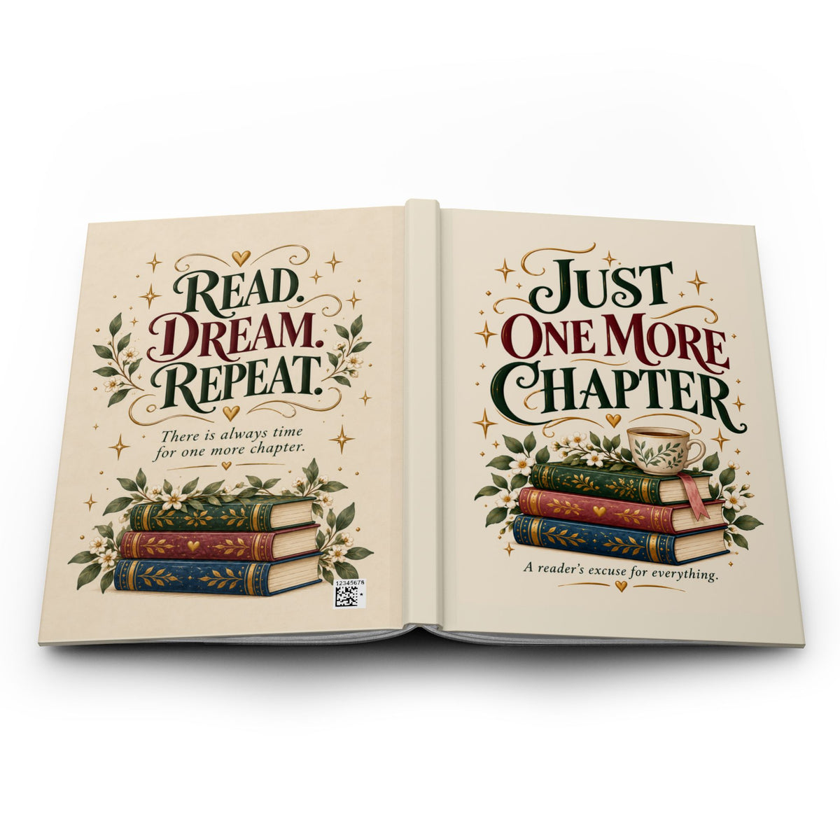 Just One More Chapter Journal, Book Lover Gift, Reading Journal, Bookish Notebook, Reader Gift, Literary Gift, Cozy Reading Gift