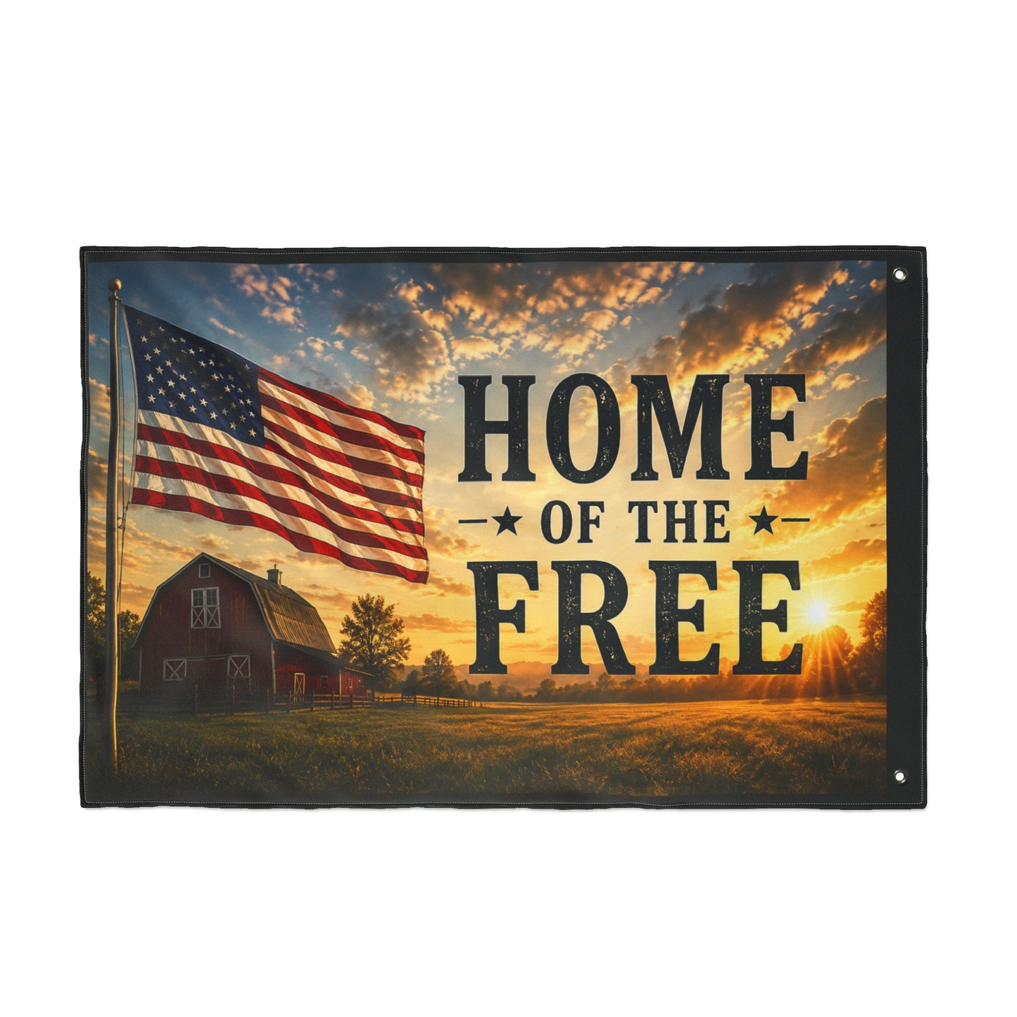 Patriotic "Home of the Free" Double-Sided Flag