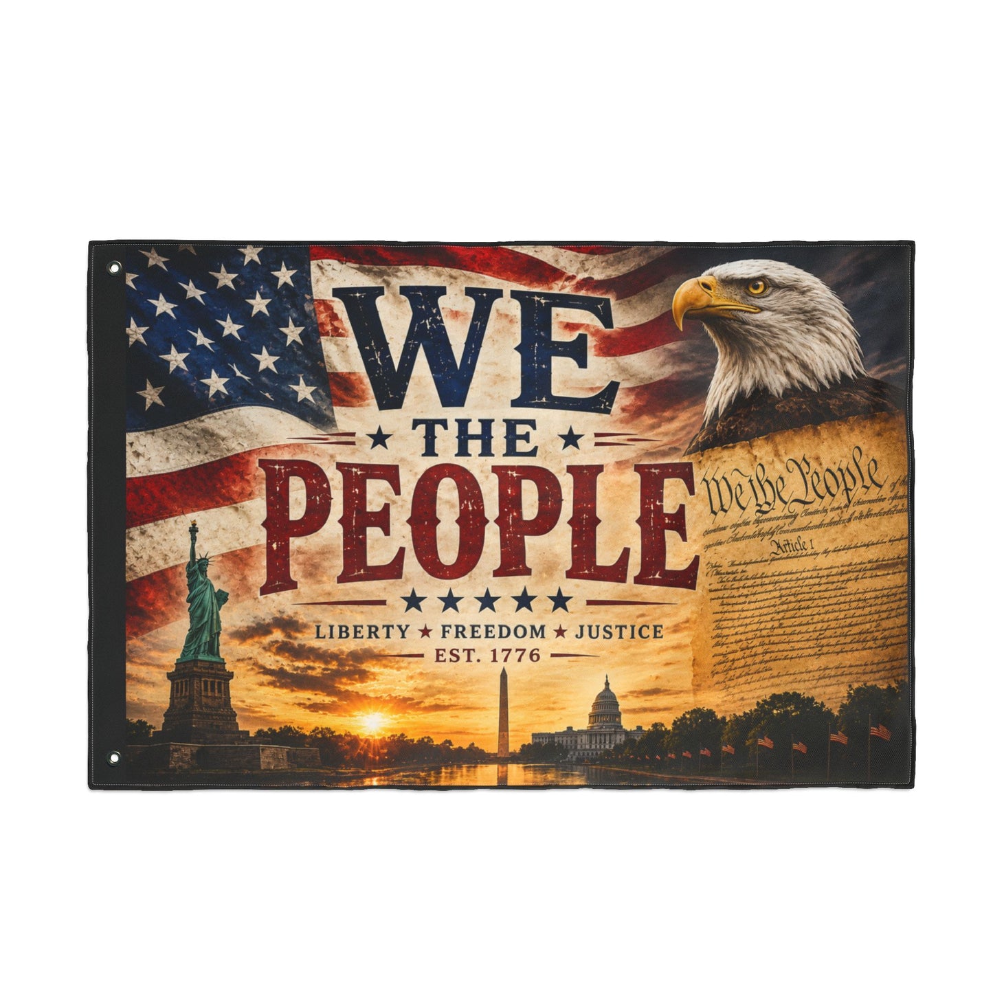 We The People Double-Sided Patriotic Flag
