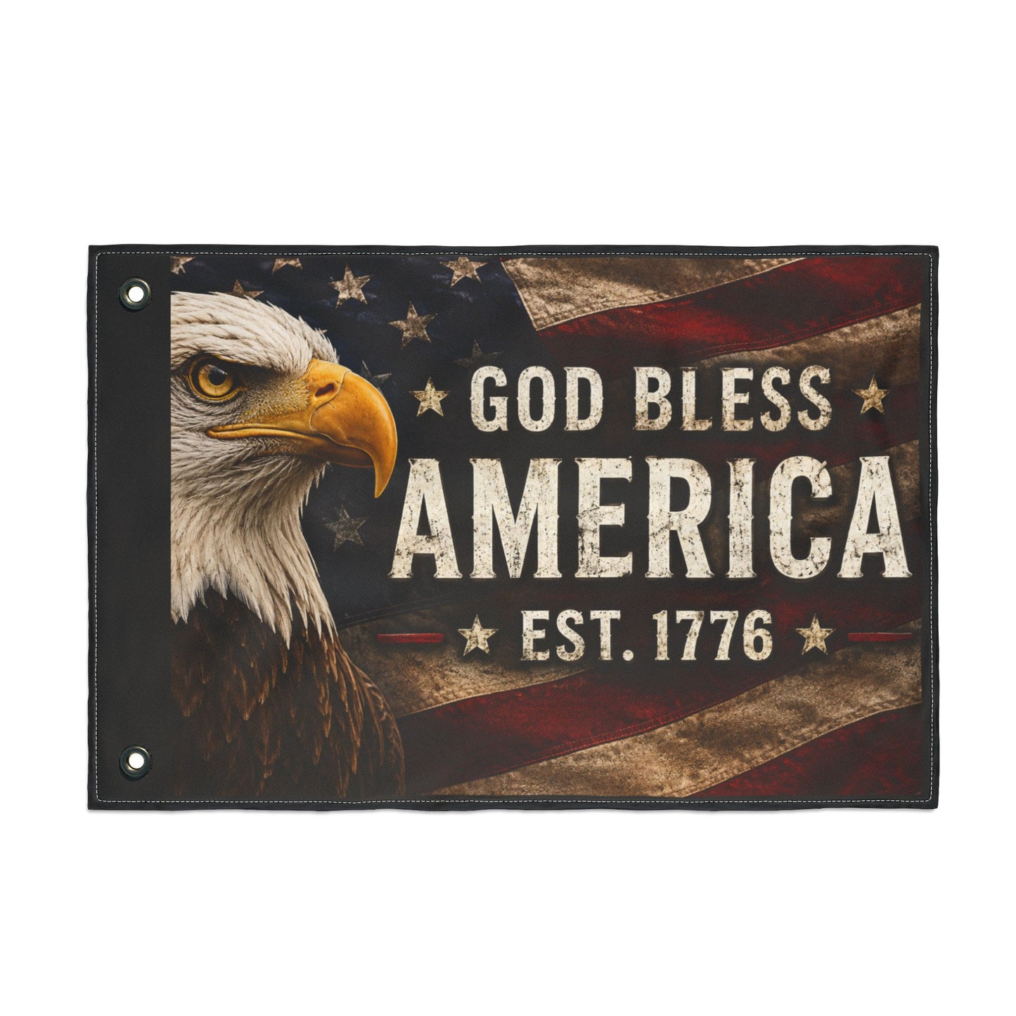 God Bless America Wall Flag – Est. 1776 Patriotic Eagle Flag