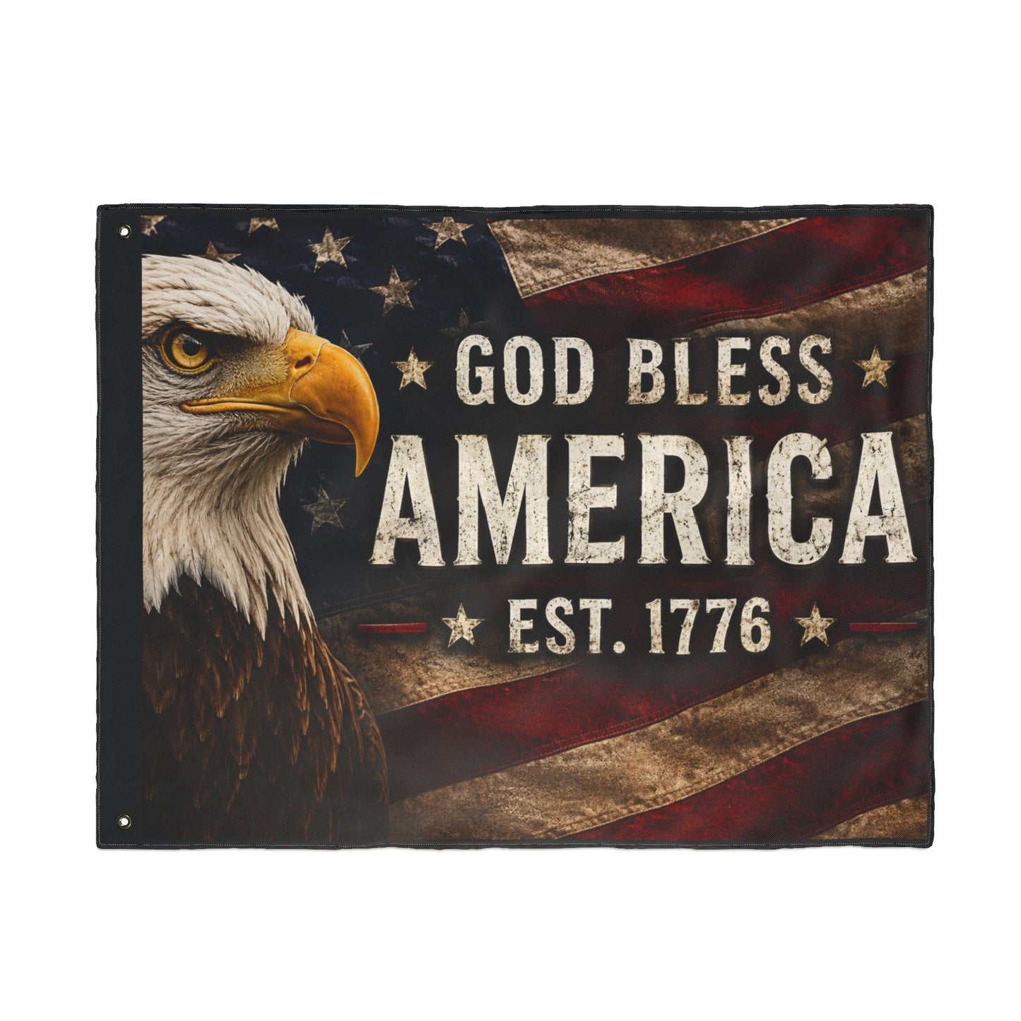 God Bless America Wall Flag – Est. 1776 Patriotic Eagle Flag