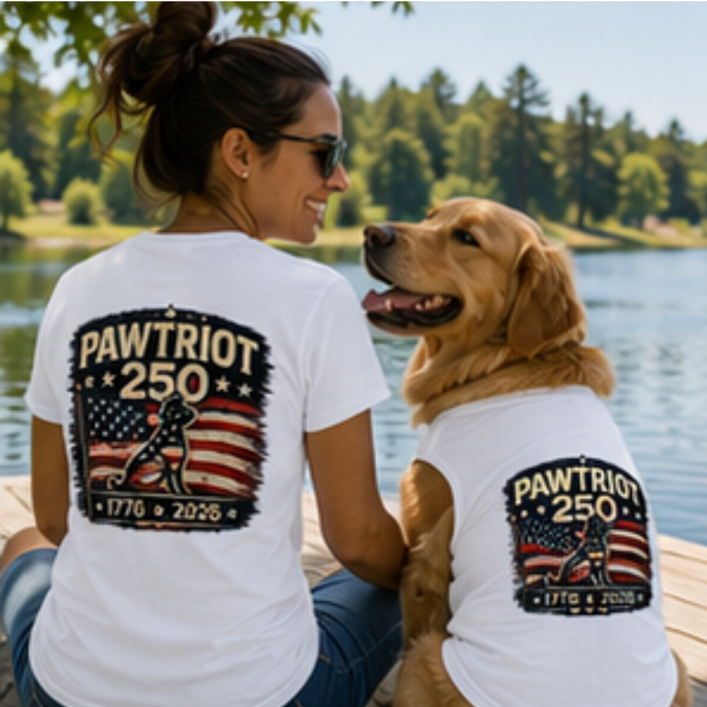 Pawtriot 250 Patriotic T-Shirt | America 250 Dog Lover Tee