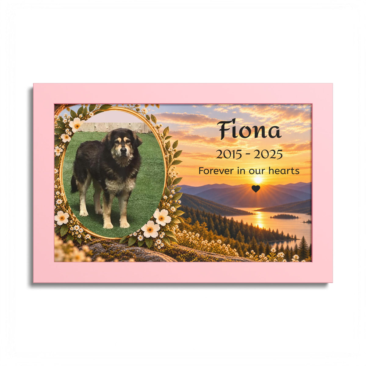 Pet Memorial Poster — Custom Name & Dates (“Forever in our hearts”)