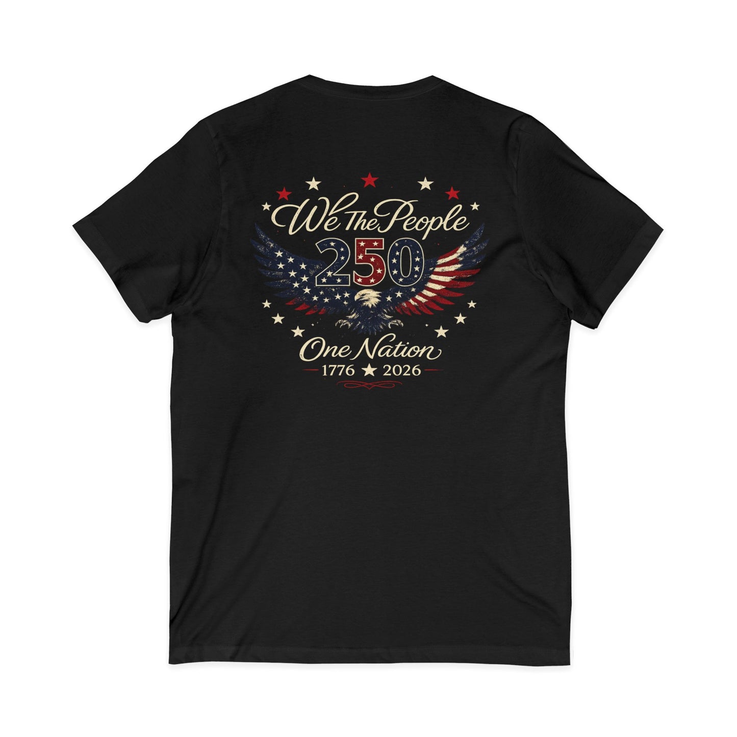 We The People 250 Anniversary V-Neck Tee — 1776–2026 Patriotic USA Celebration Shirt