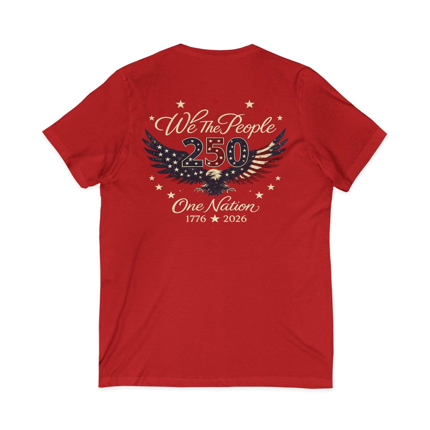 We The People 250 Anniversary V-Neck Tee — 1776–2026 Patriotic USA Celebration Shirt