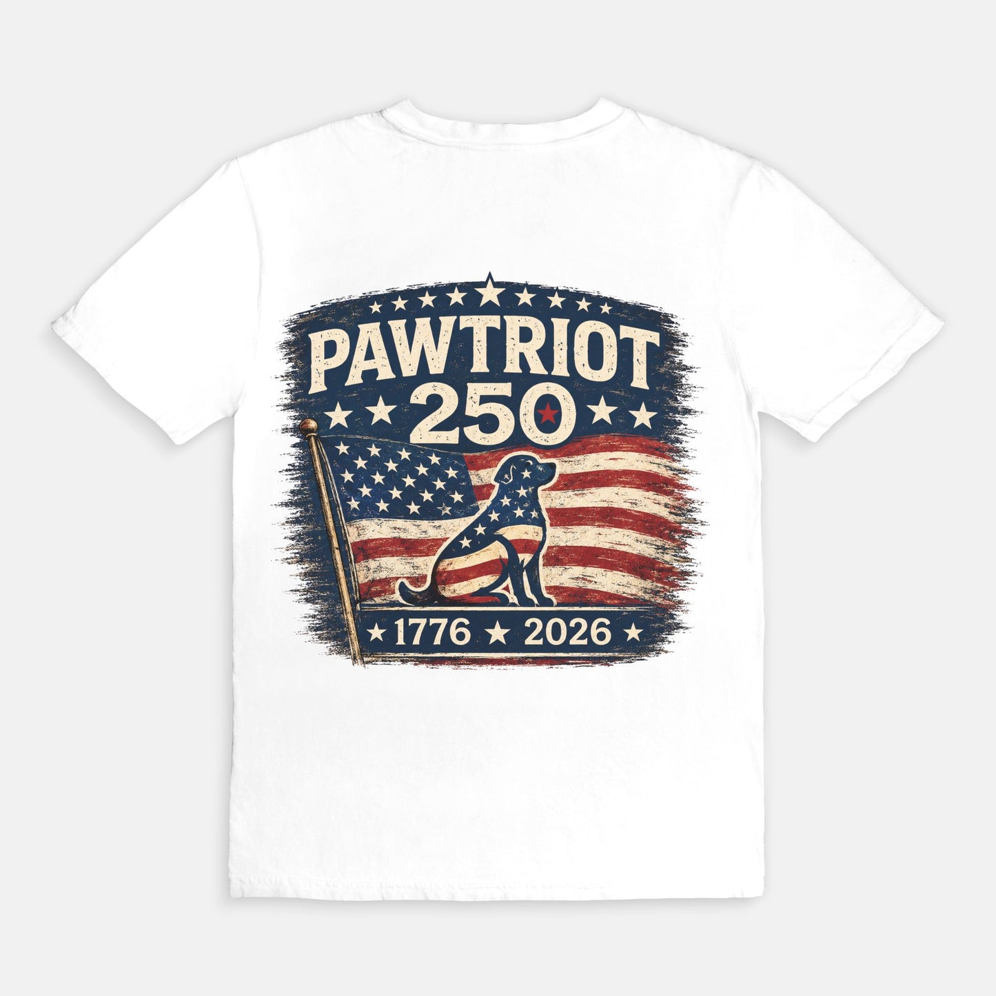 Pawtriot 250 Patriotic T-Shirt | America 250 Dog Lover Tee