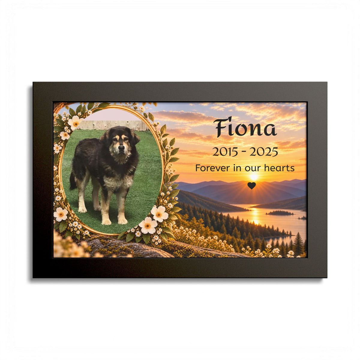 Pet Memorial Poster — Custom Name & Dates (“Forever in our hearts”)