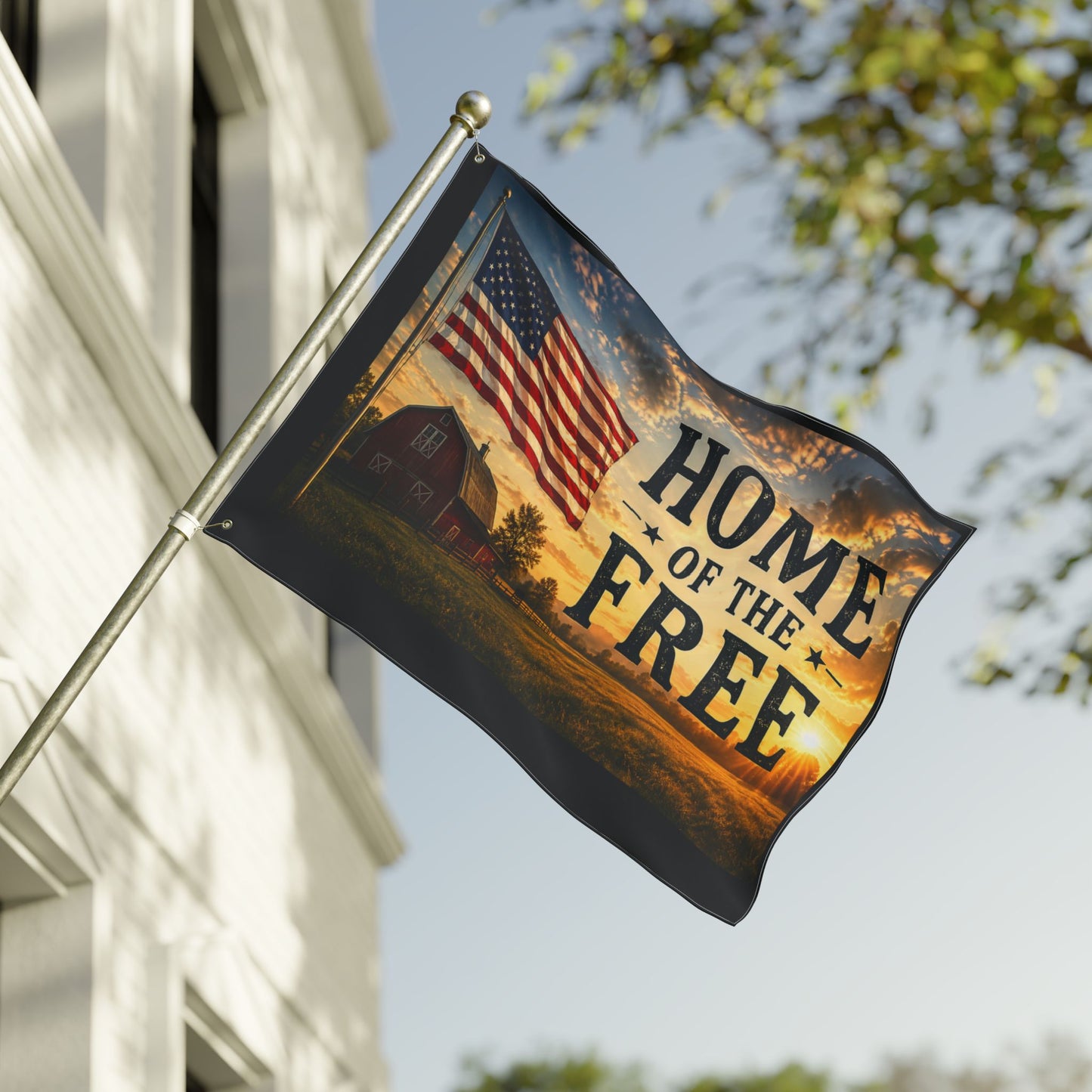 Patriotic "Home of the Free" Double-Sided Flag