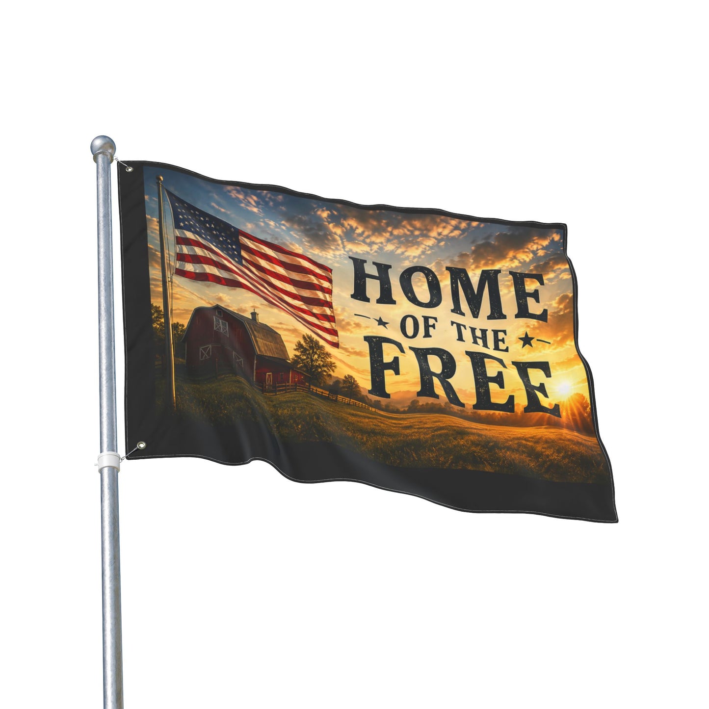 Patriotic "Home of the Free" Double-Sided Flag