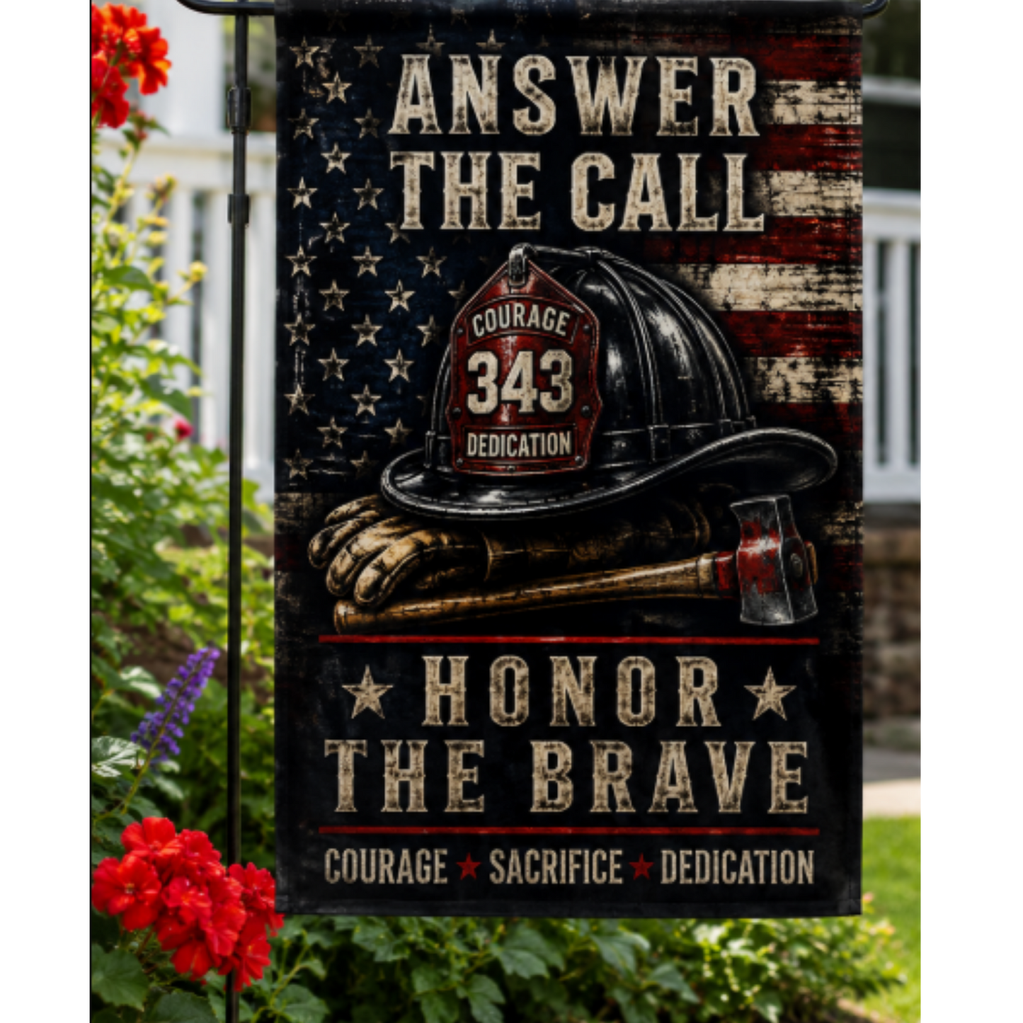 Answer the Call | Honor Our Firefighters  28x40 inch（Made in USA）