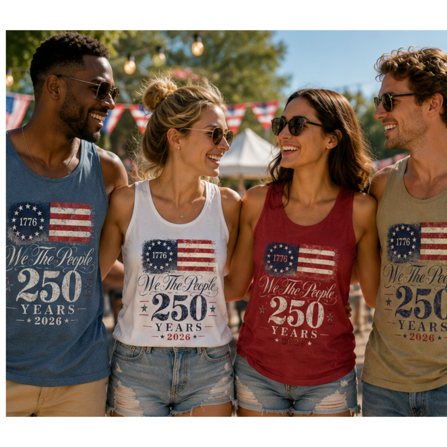 We the People 250 Years 2026 Tank  — 1776 American Flag Bicentennial Celebration Tee