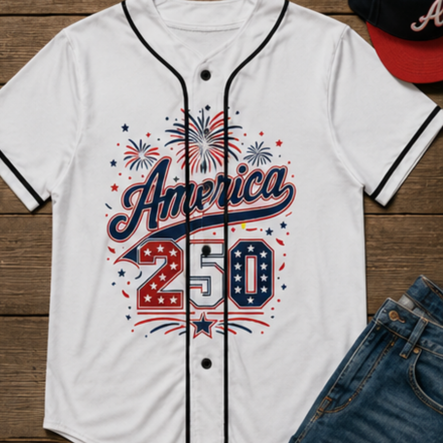 Women's 'America 250' Patriotic Baseball Jersey