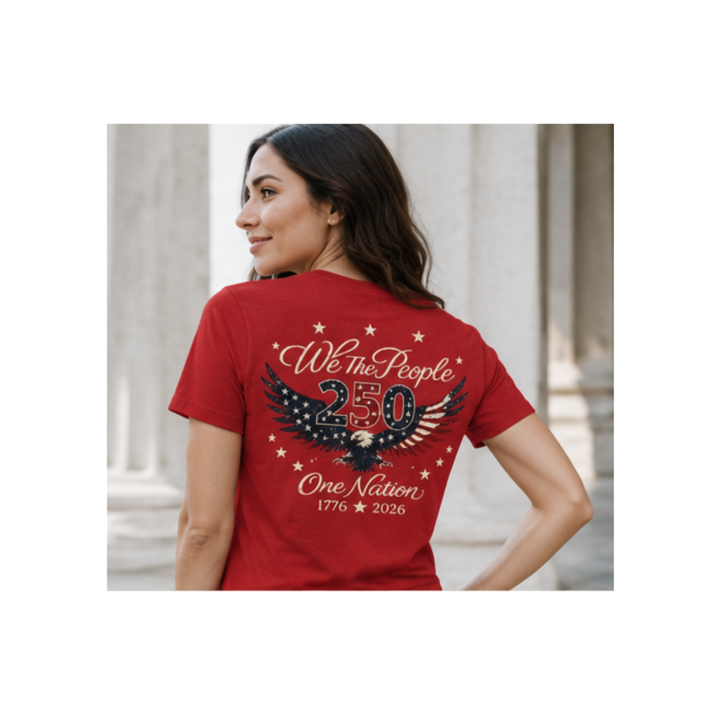 We The People 250 Anniversary V-Neck Tee — 1776–2026 Patriotic USA Celebration Shirt