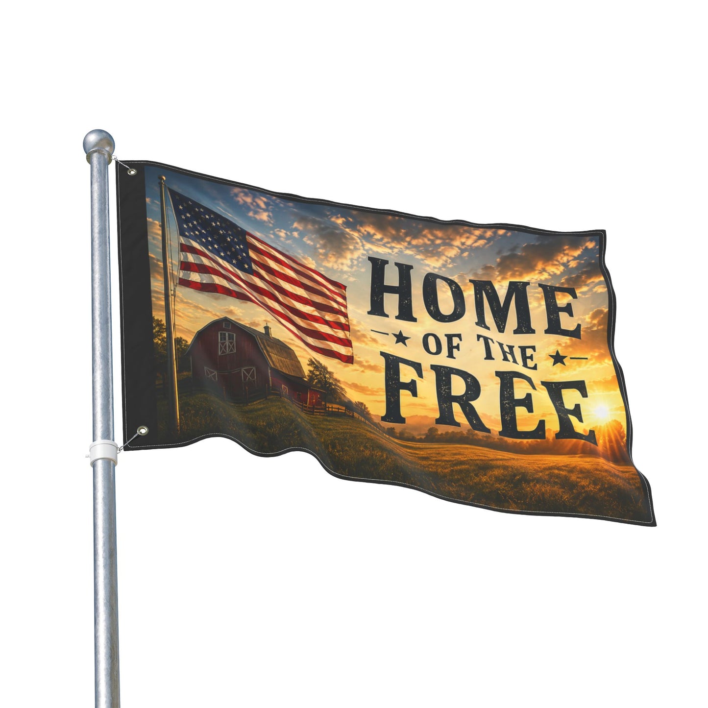 Patriotic "Home of the Free" Double-Sided Flag