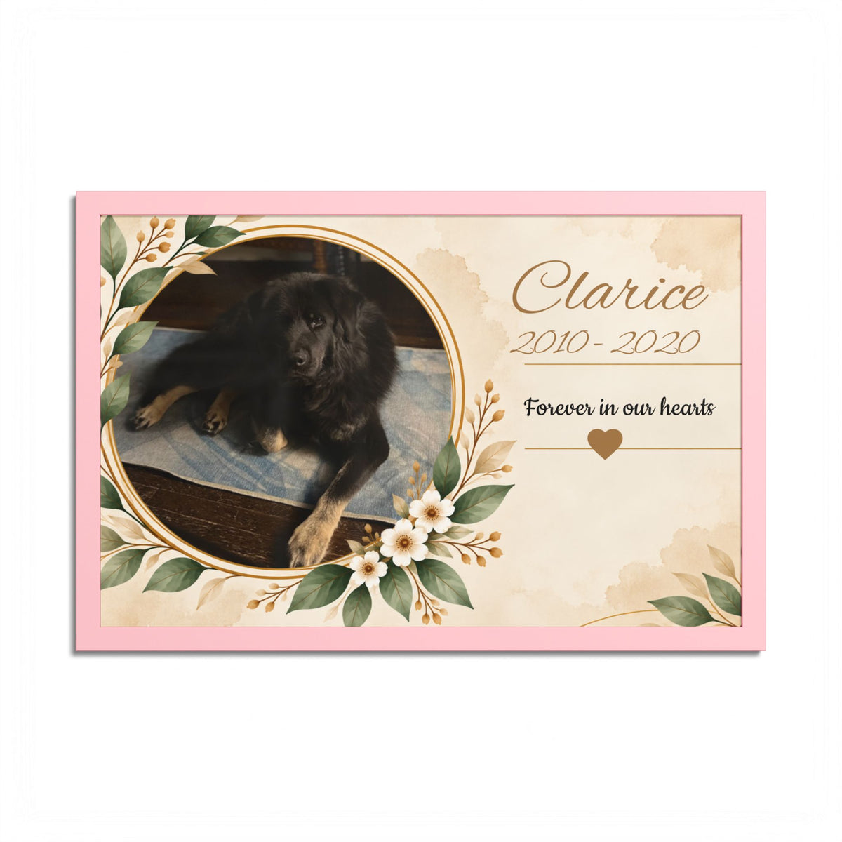 Personalized Pet Memorial Wall Art – Custom Dog or Cat Photo, Name & Dates, Pet Loss Remembrance Gift