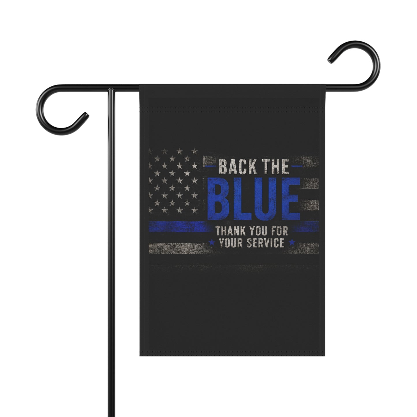 Back The Blue Garden Flag – Patriotic Thin Blue Line House Banner (Thank You For Your Service)