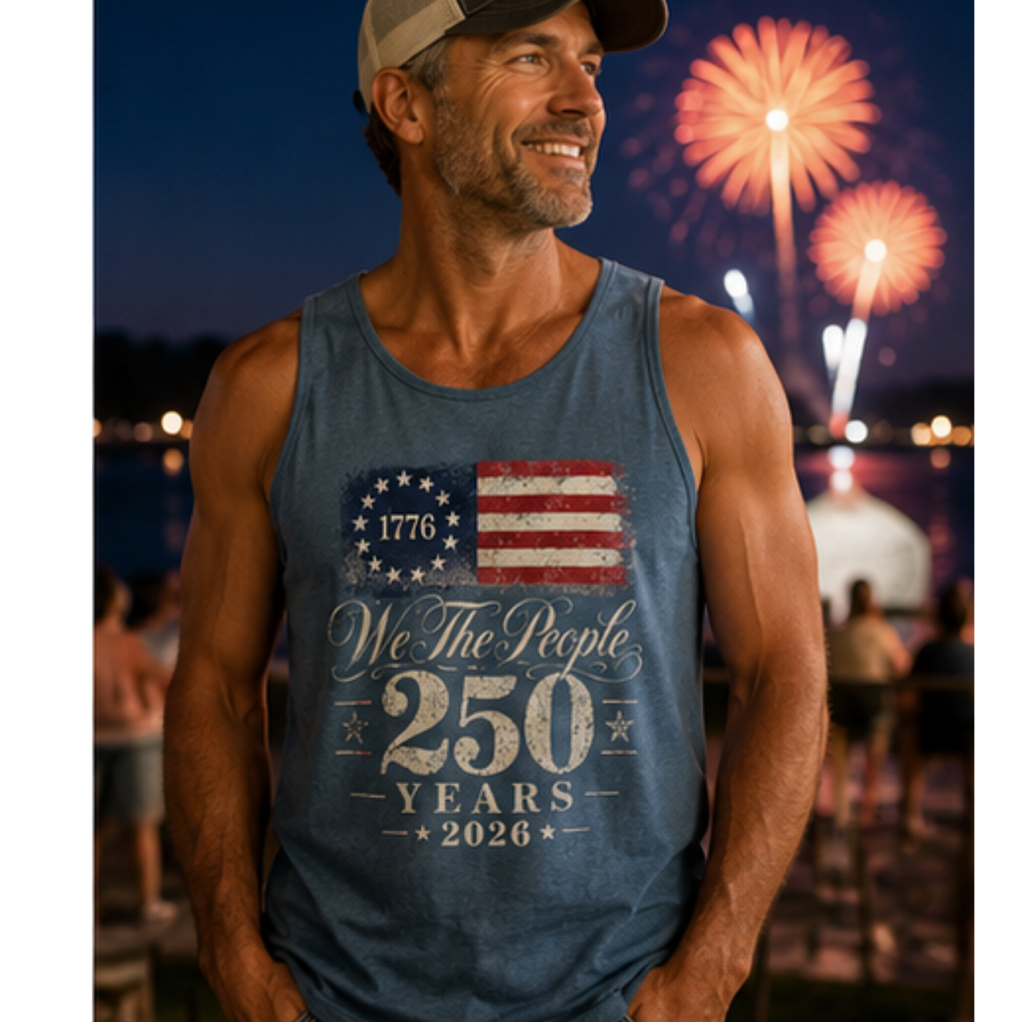 We the People 250 Years 2026 Tank  — 1776 American Flag Bicentennial Celebration Tee