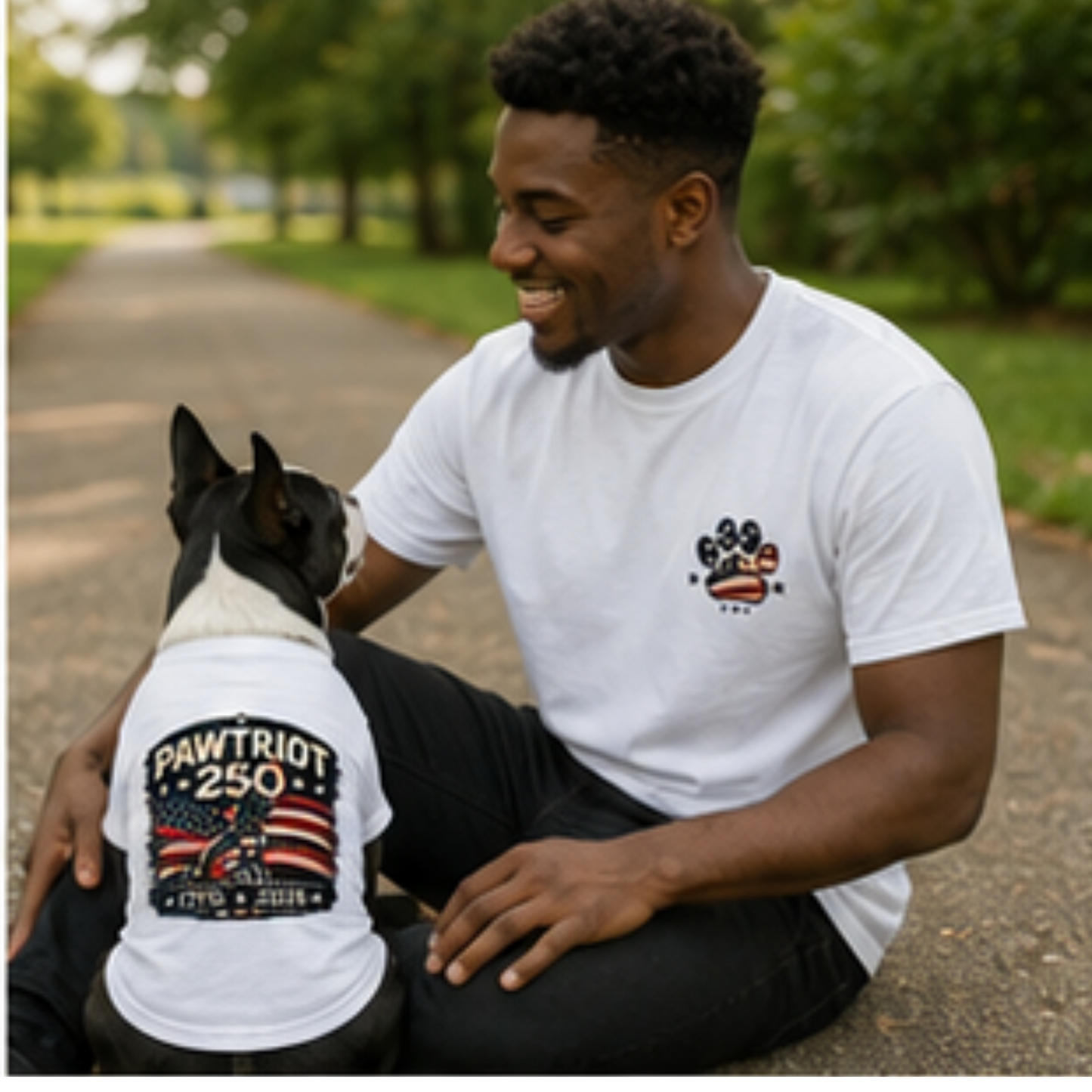 Pawtriot 250 Patriotic T-Shirt | America 250 Dog Lover Tee