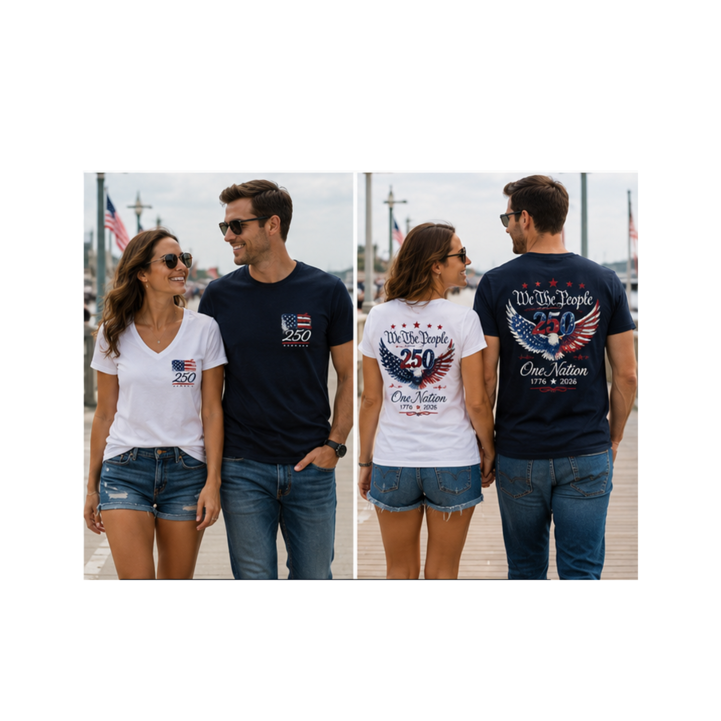 We The People 250 Anniversary V-Neck Tee — 1776–2026 Patriotic USA Celebration Shirt