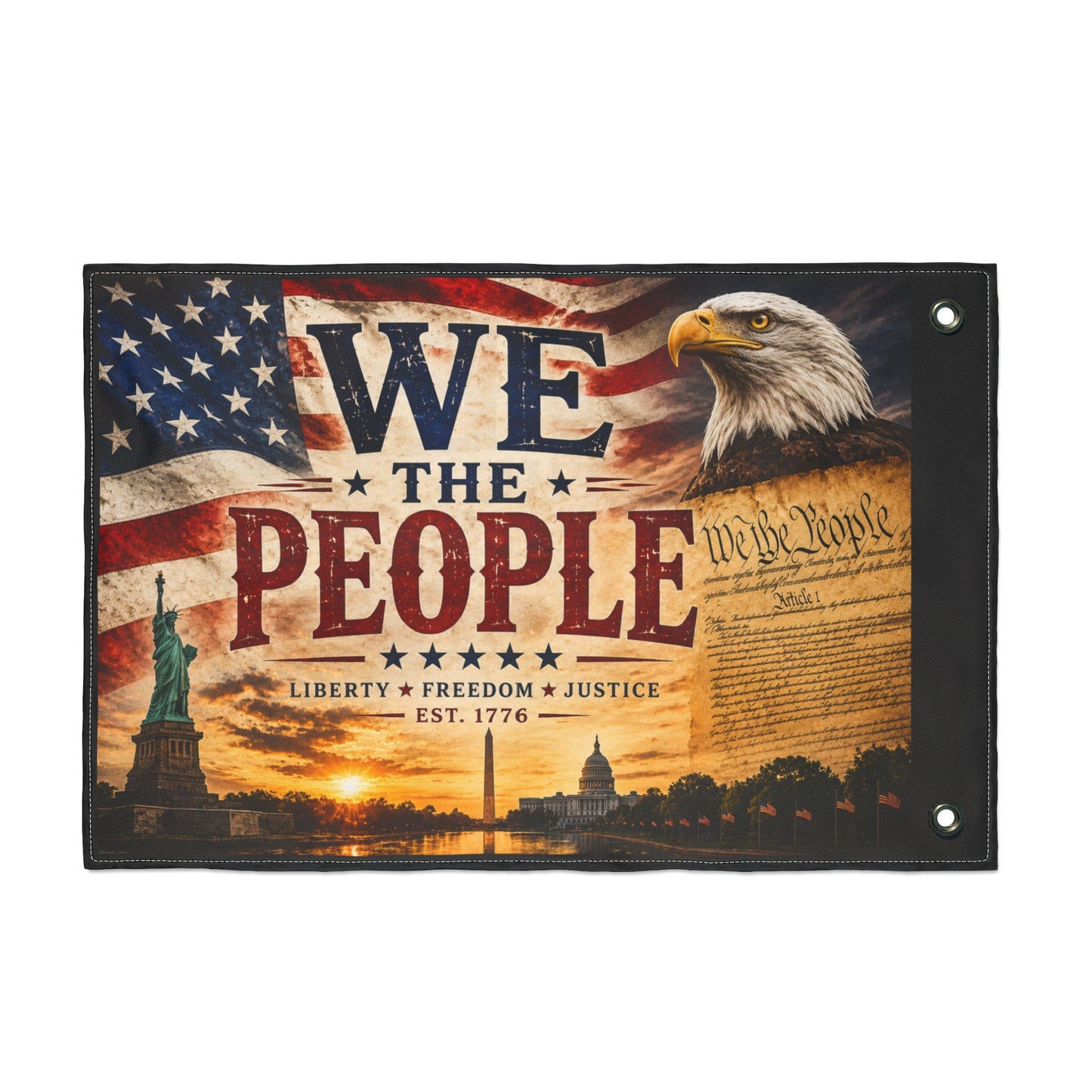 We The People Double-Sided Patriotic Flag
