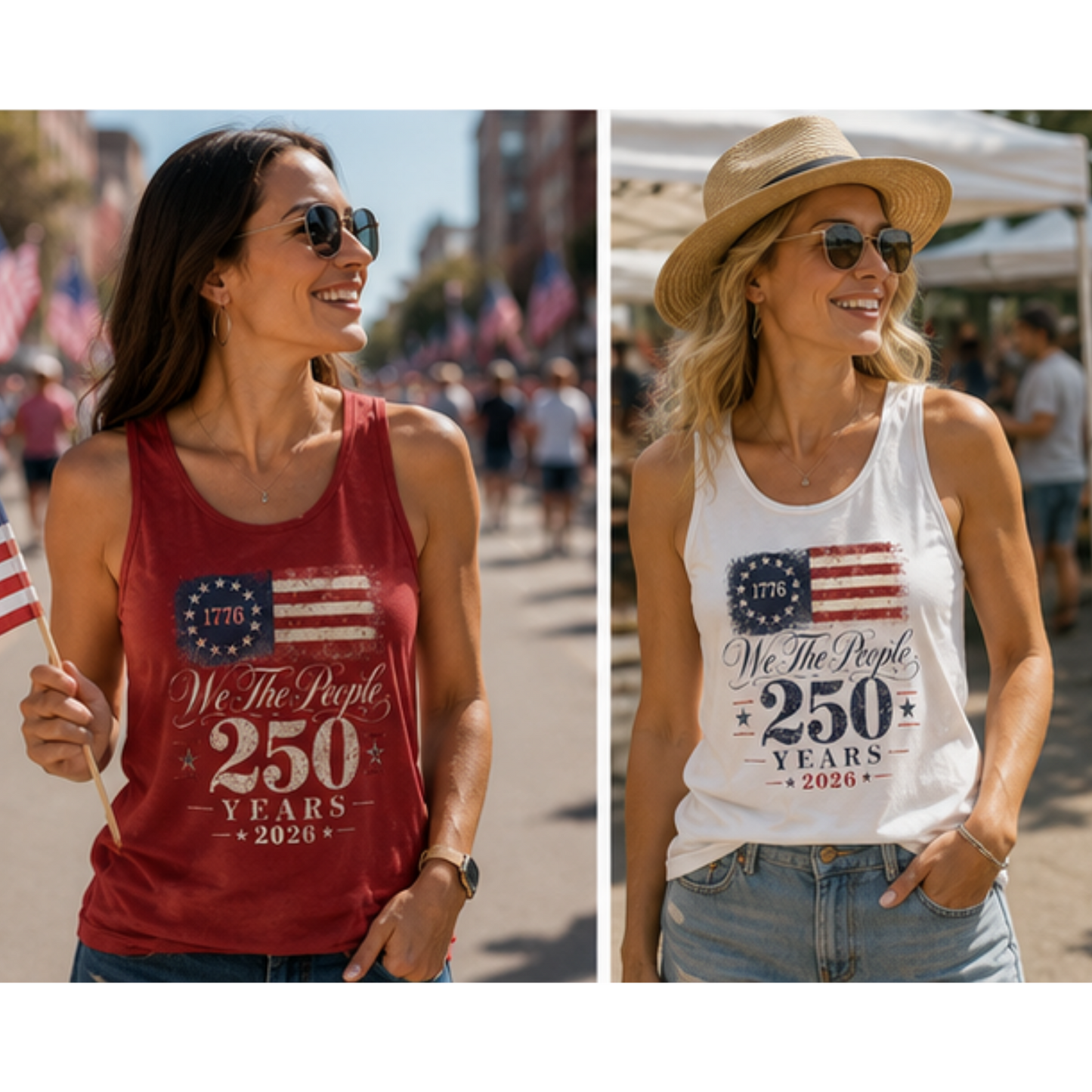 We the People 250 Years 2026 Tank  — 1776 American Flag Bicentennial Celebration Tee