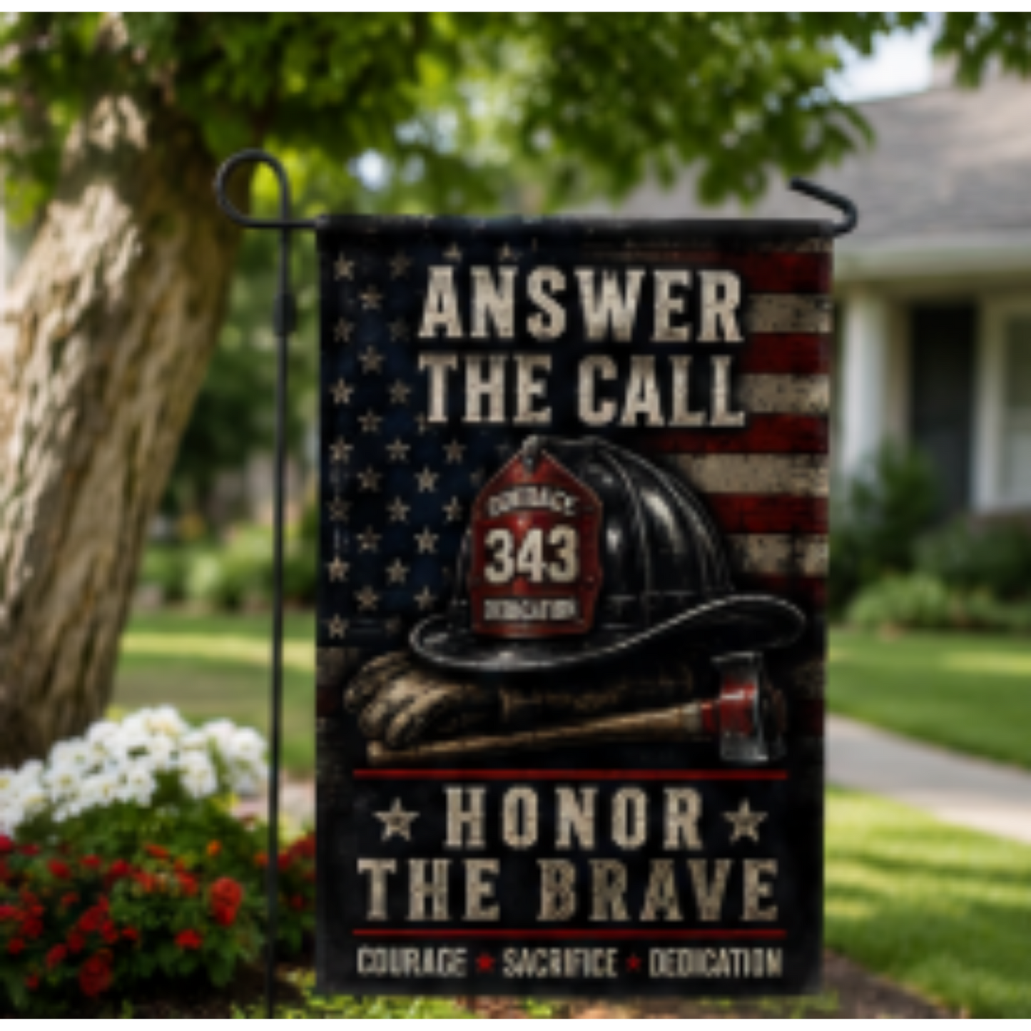 Answer the Call | Honor Our Firefighters  28x40 inch（Made in USA）